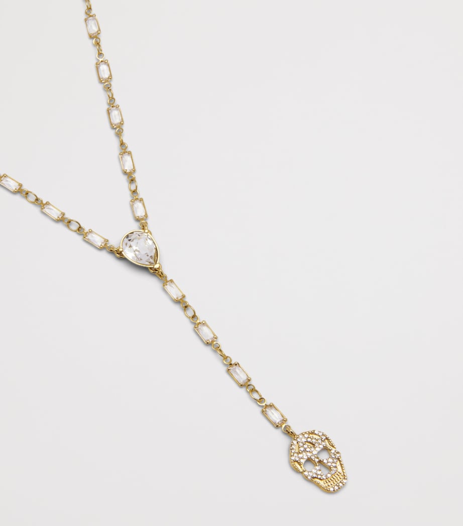 McQueen Pavé Skull Chain Necklace Image 3