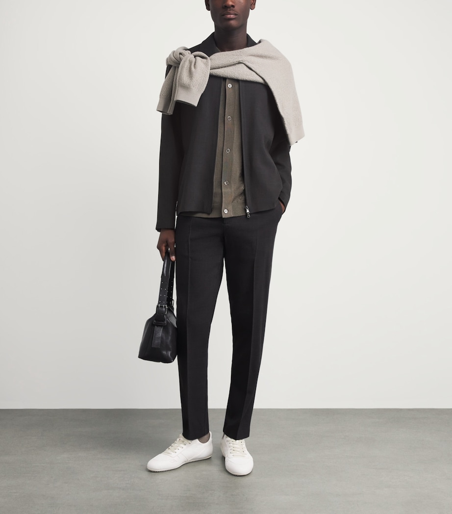 Wool-Blend Harrington Jacket BRGD TRUFFLE Image 2