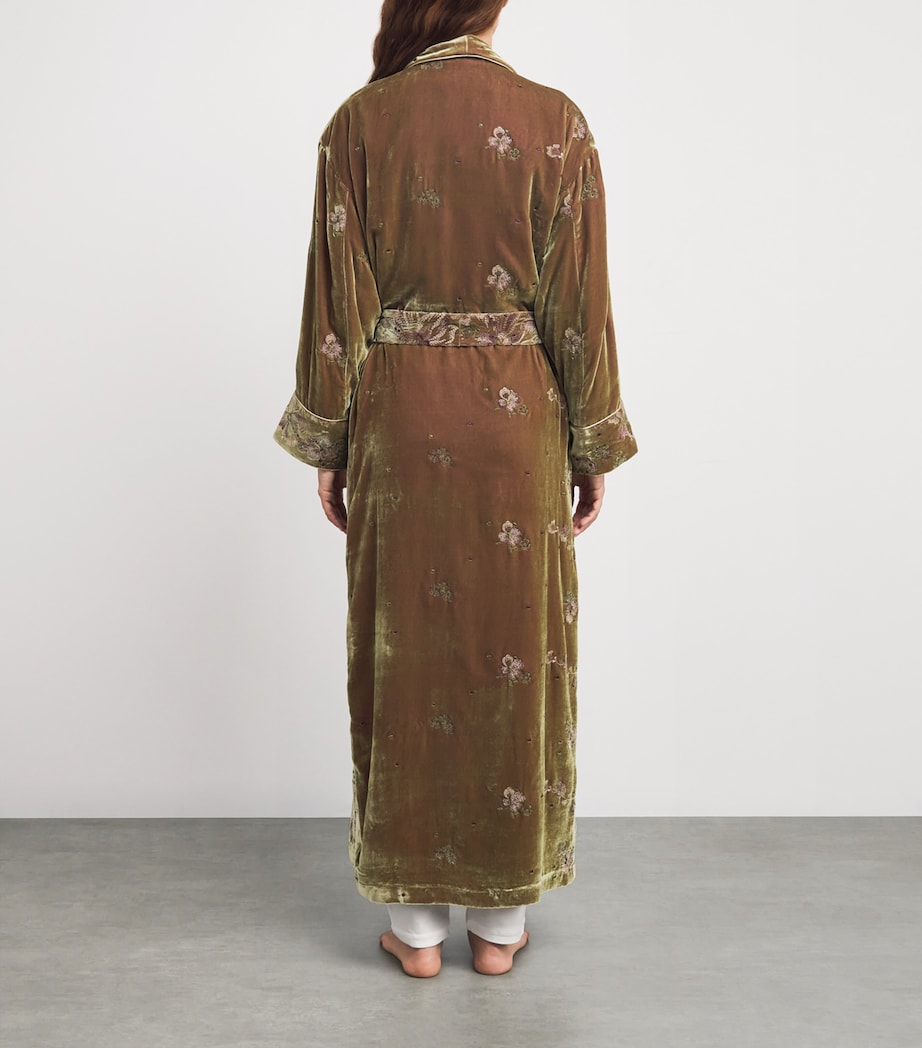 Velvet Embroidered Robe BRONZE Image 4