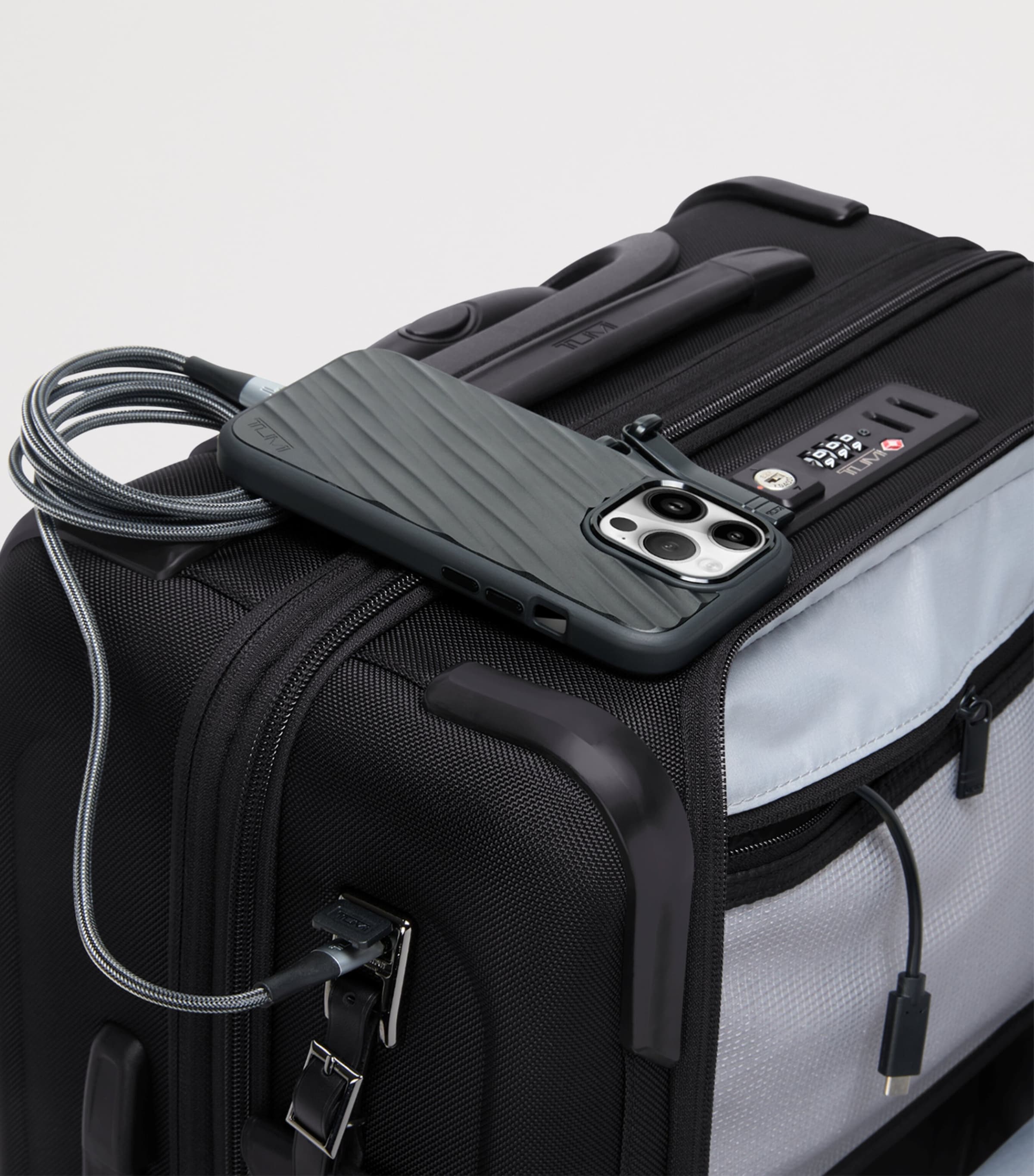Tumi Black Alpha 4 Large Dual Access Expandable Carry-On Suitcase