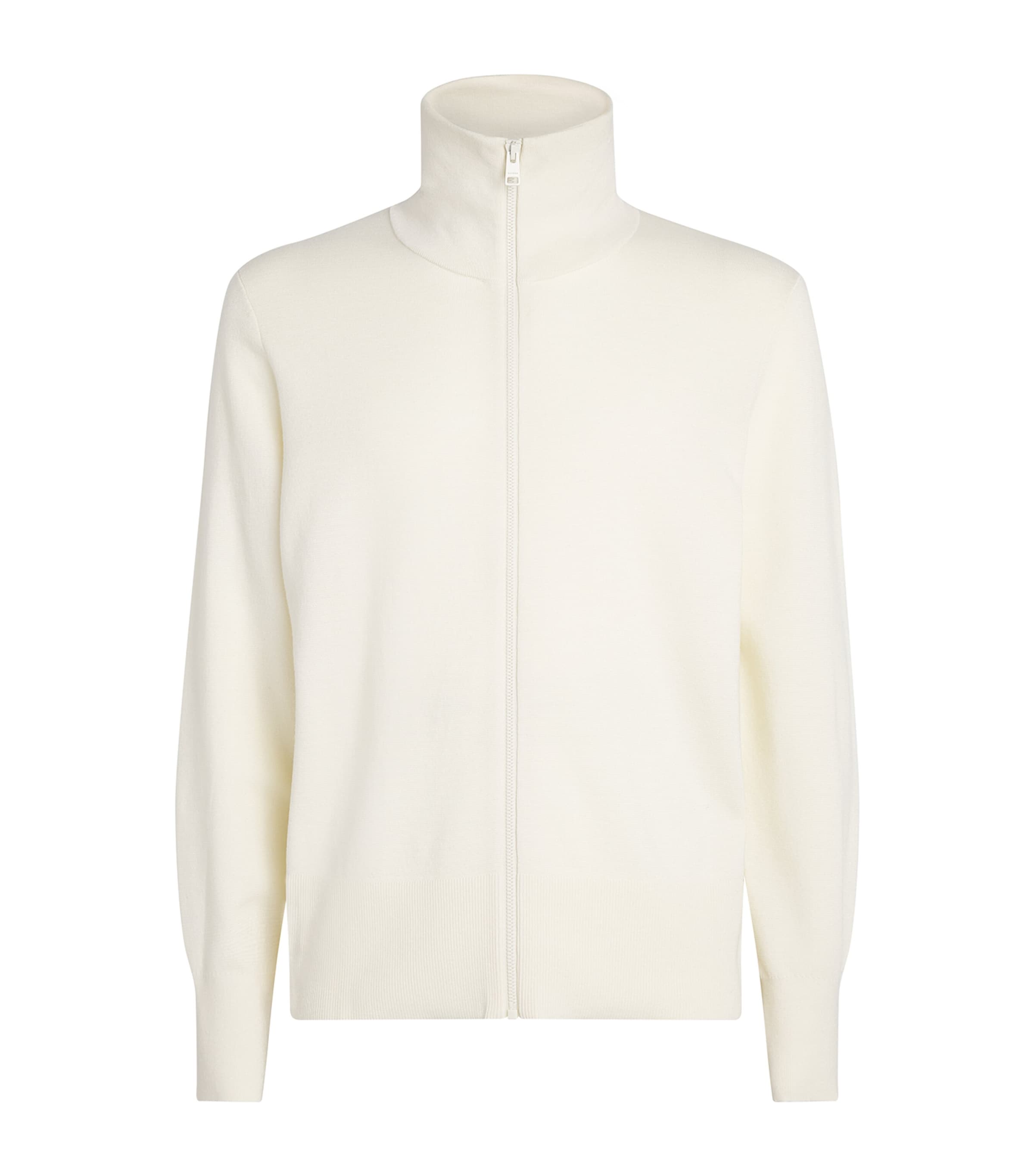 Sandro Paris Mens Wool Zip-Up Cardigan Butter Cream Image 1