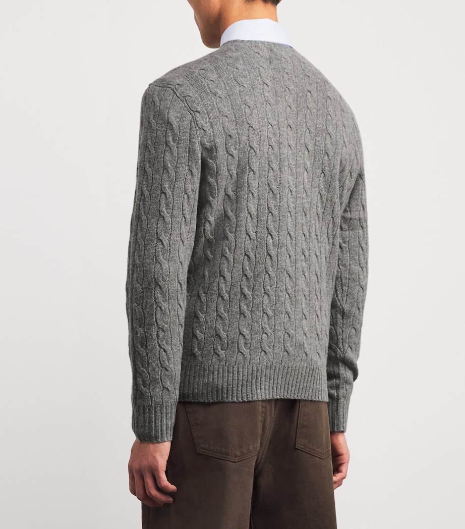 Wool-Cashmere Cable-Knit Sweater GREY Image 4