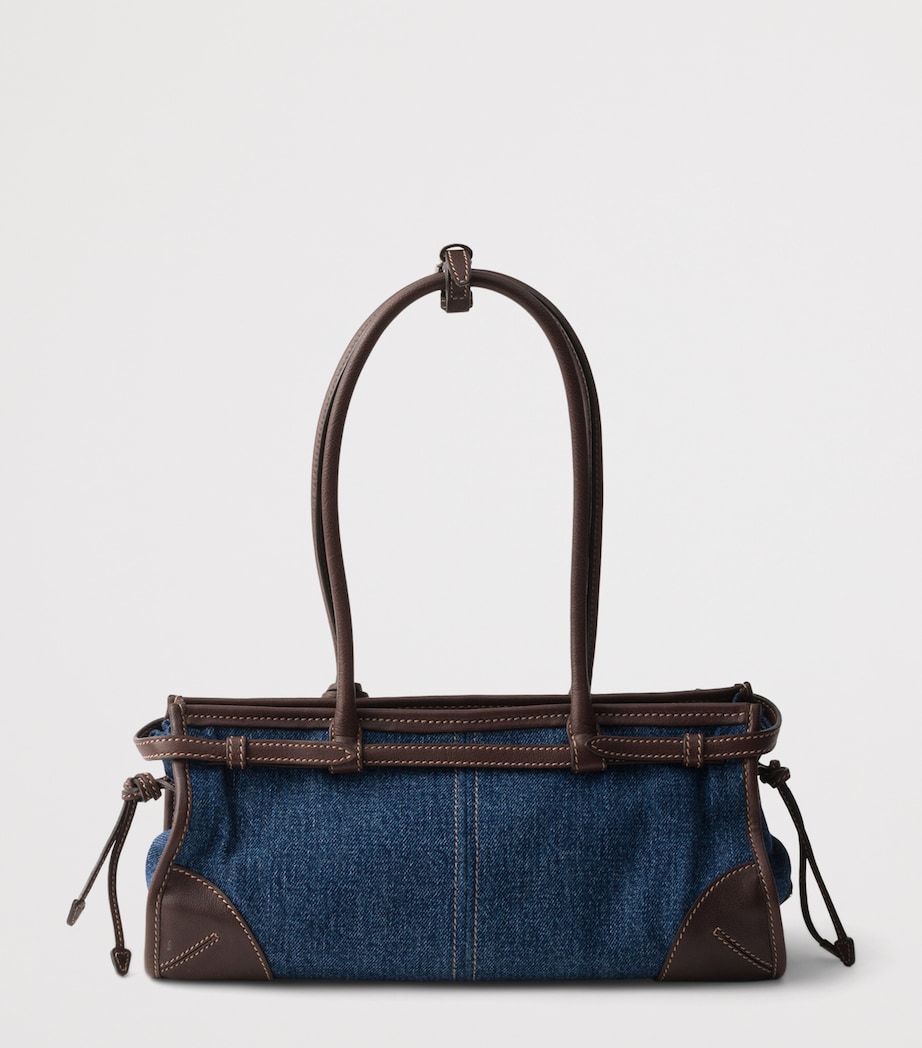 Prada Medium Denim Bonnie Shoulder Bag Blue Image 5