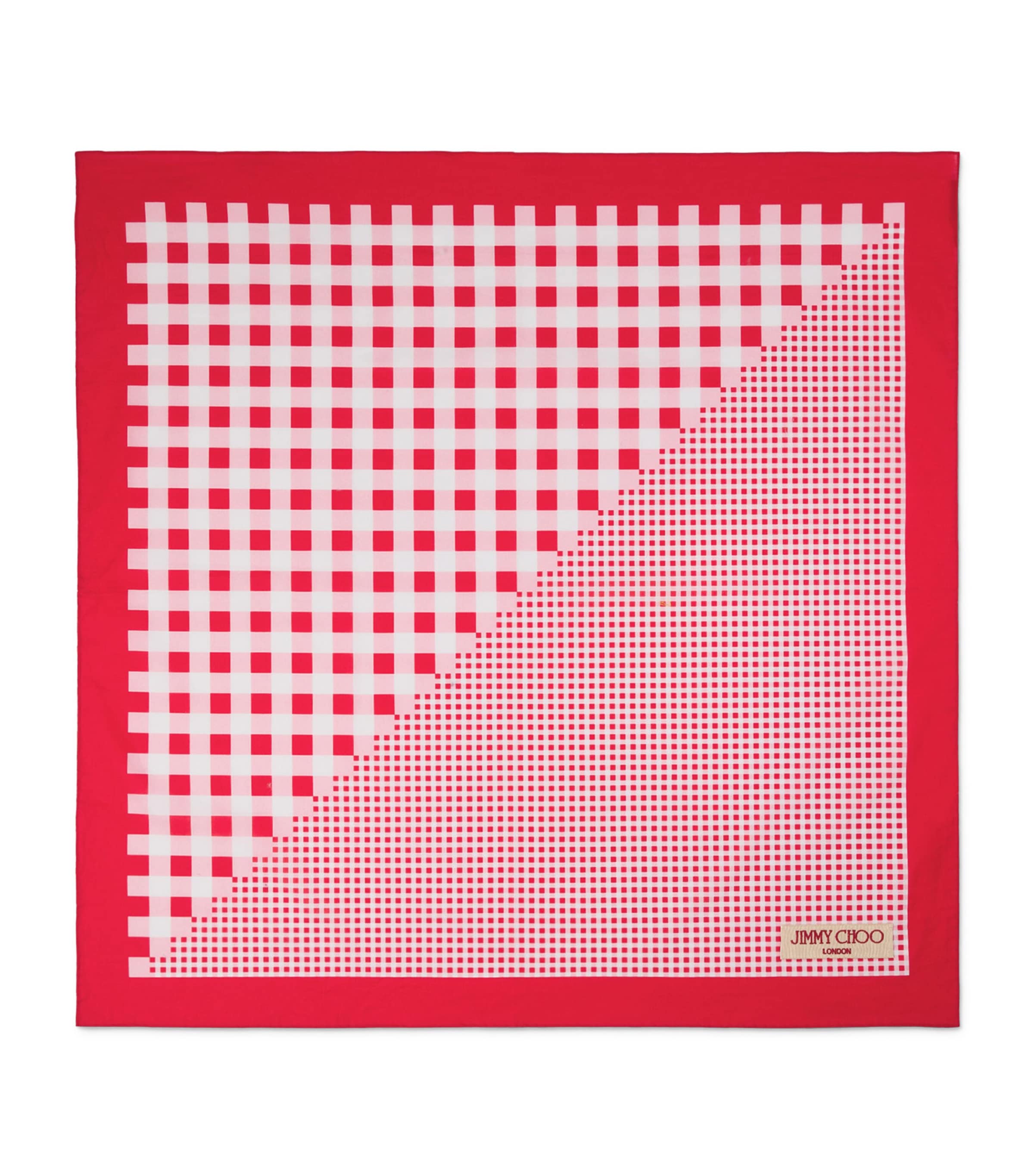 Jimmy Choo Cotton Gingham Sula Bandana Ruby Red Mix Image 2