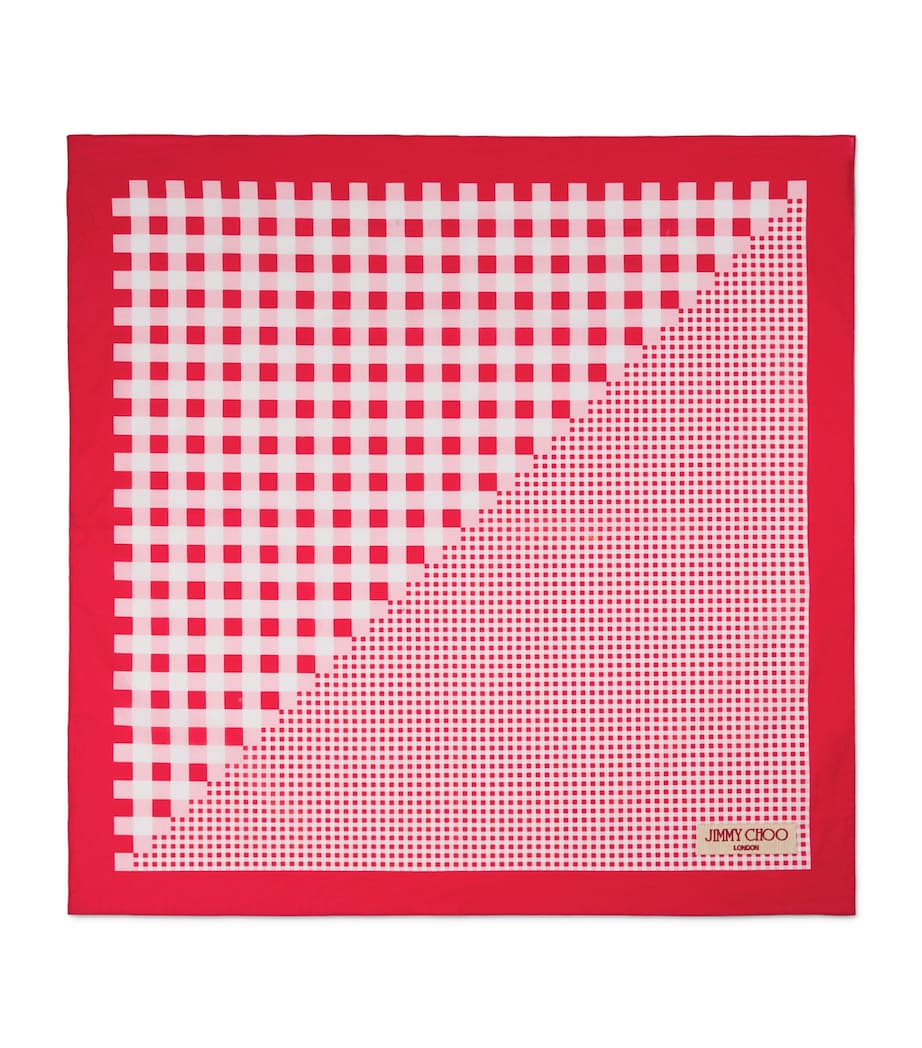 Jimmy Choo Cotton Gingham Sula Bandana Ruby Red Mix Image 2