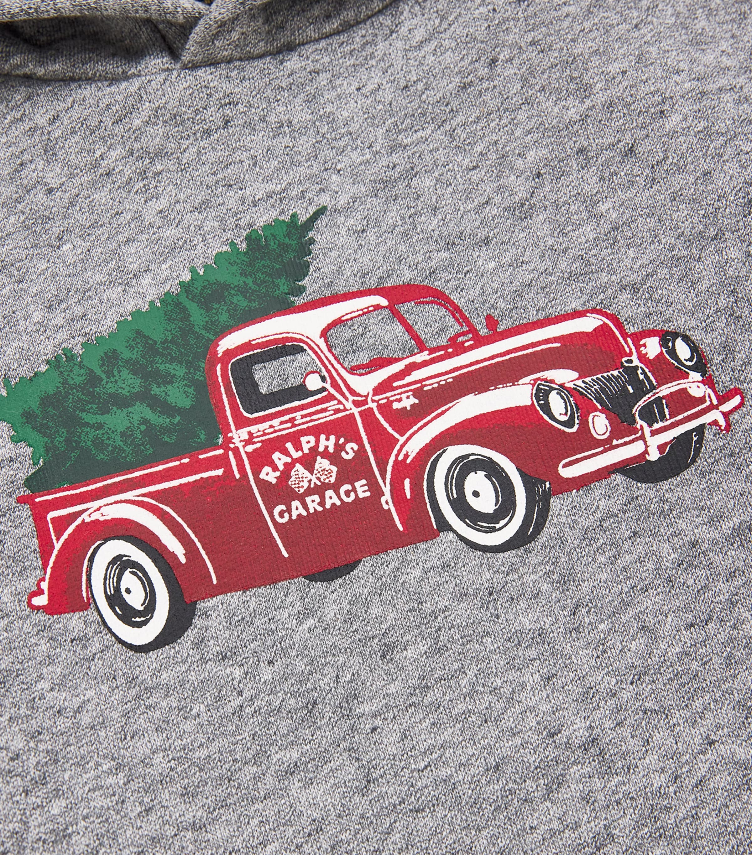 Cotton-Blend Truck Print Hoodie (2-7 Years) WHITE MU Image 3