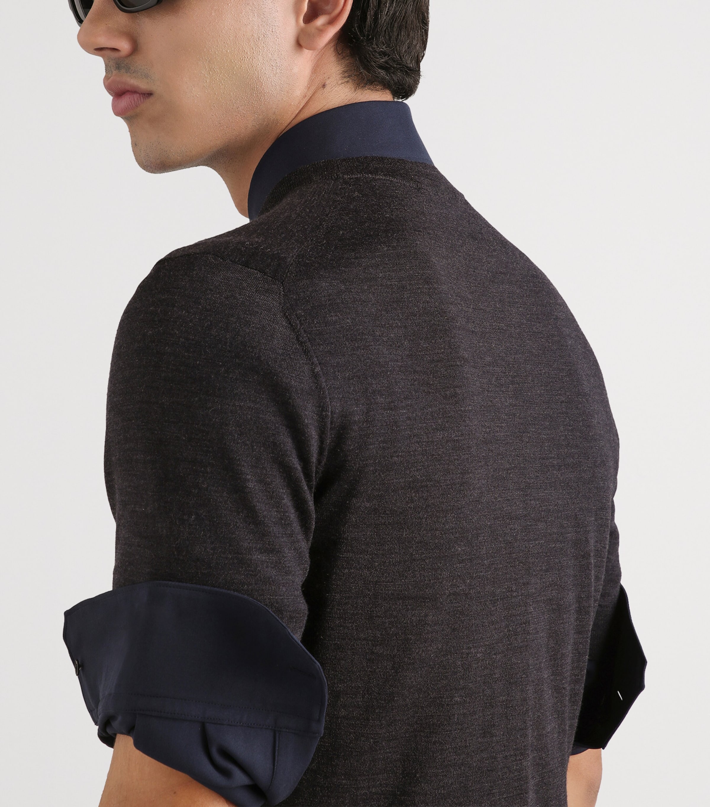 Dolce&Gabbana Mens Cashmere T-Shirt Sweater Very Dark Gr Image 5