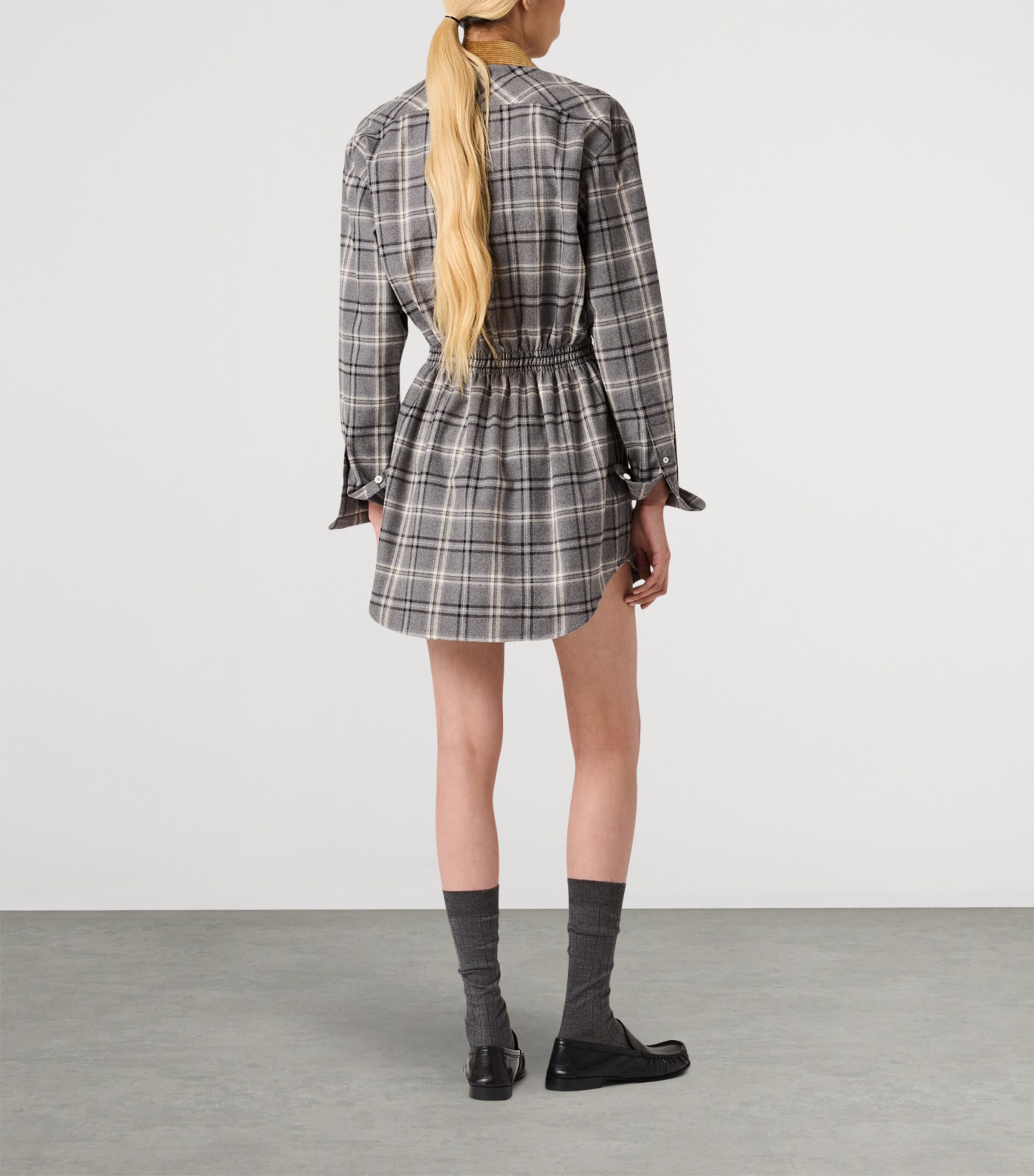 Cotton Flannel Mini Dress F0480 Image 3