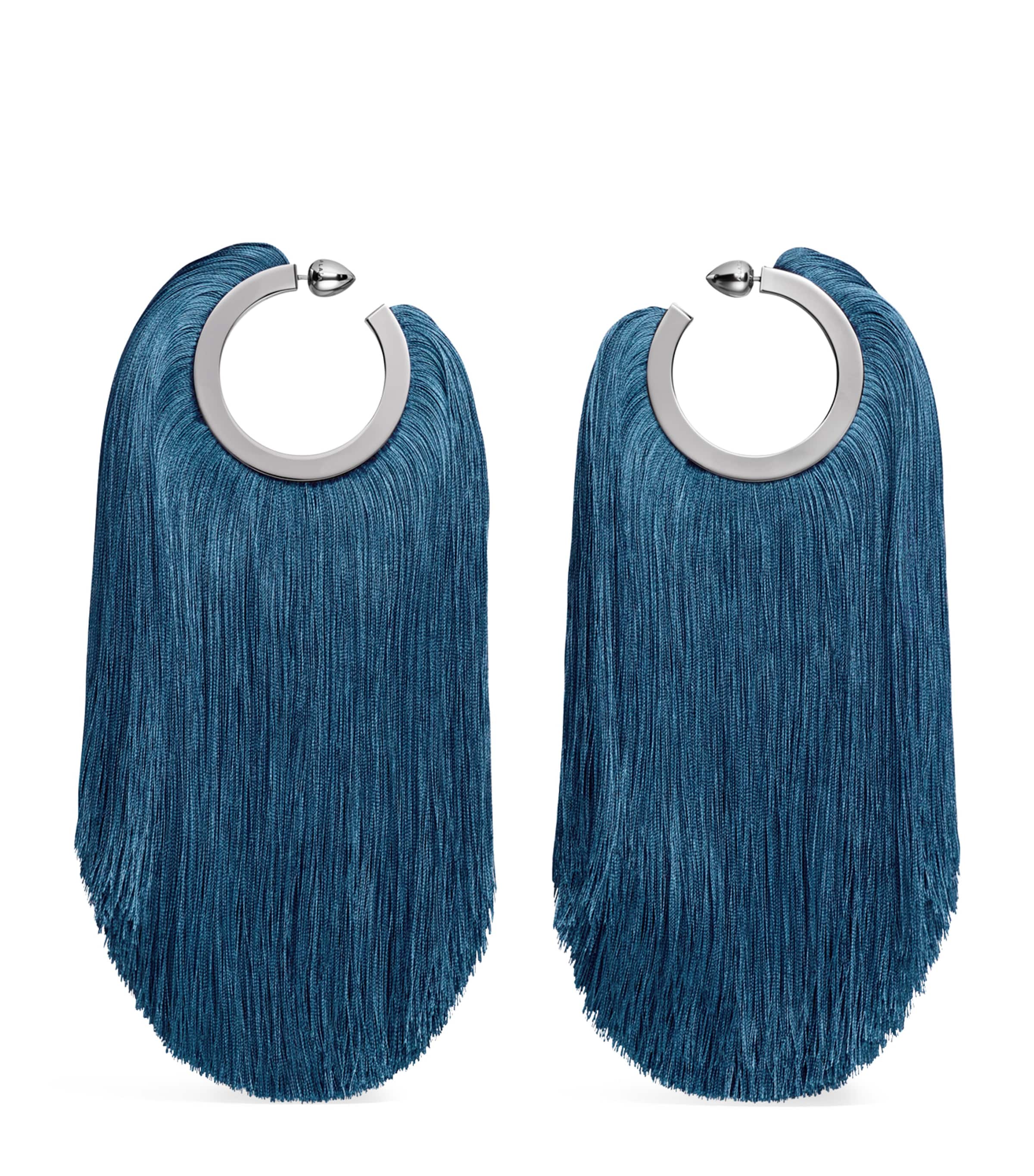 Alaïa Fringe Pendant Hoop Earrings Orage Image 1
