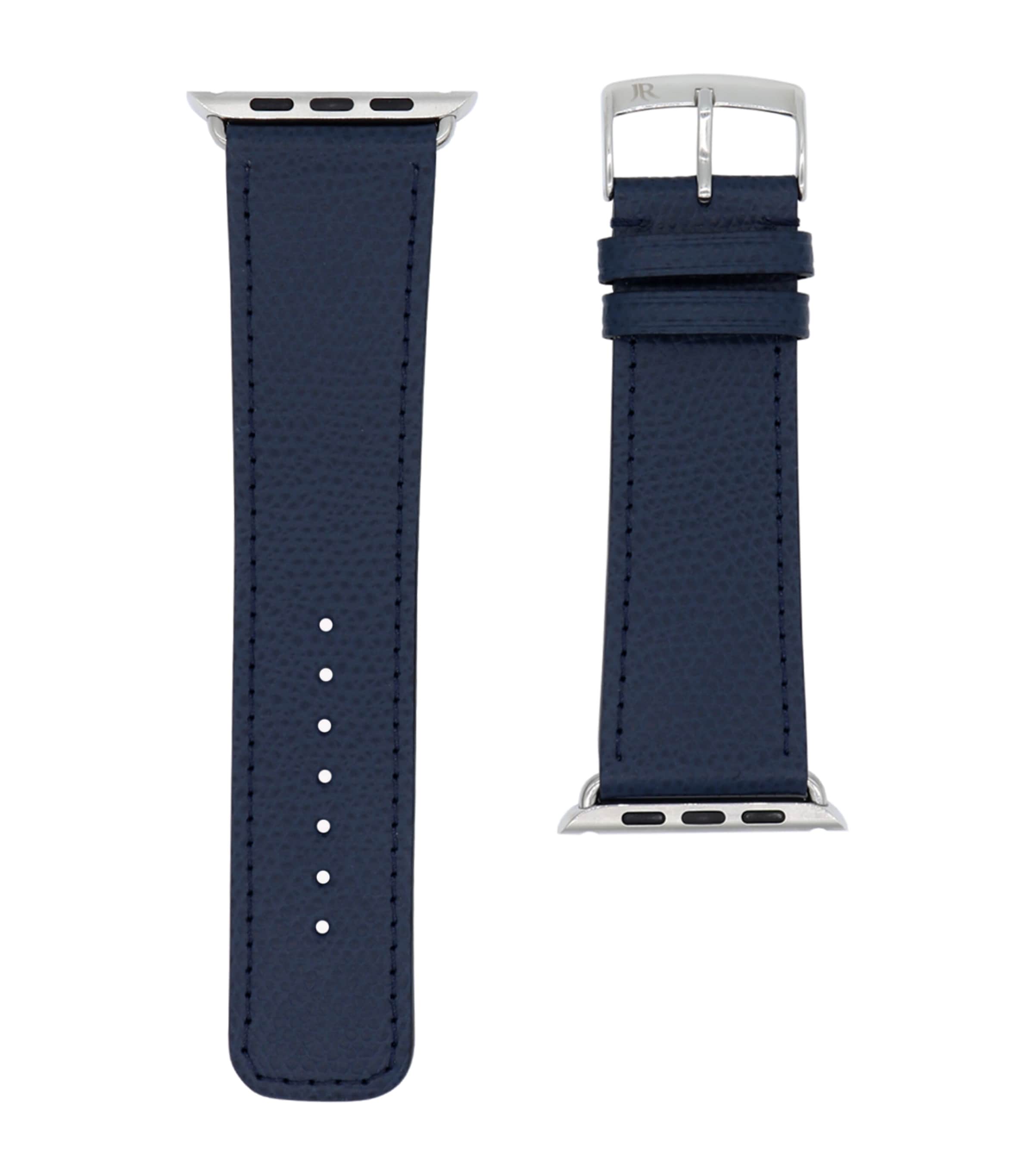 Jean Rousseau Leather Apple Watch Strap (42mm) Blue Image 1
