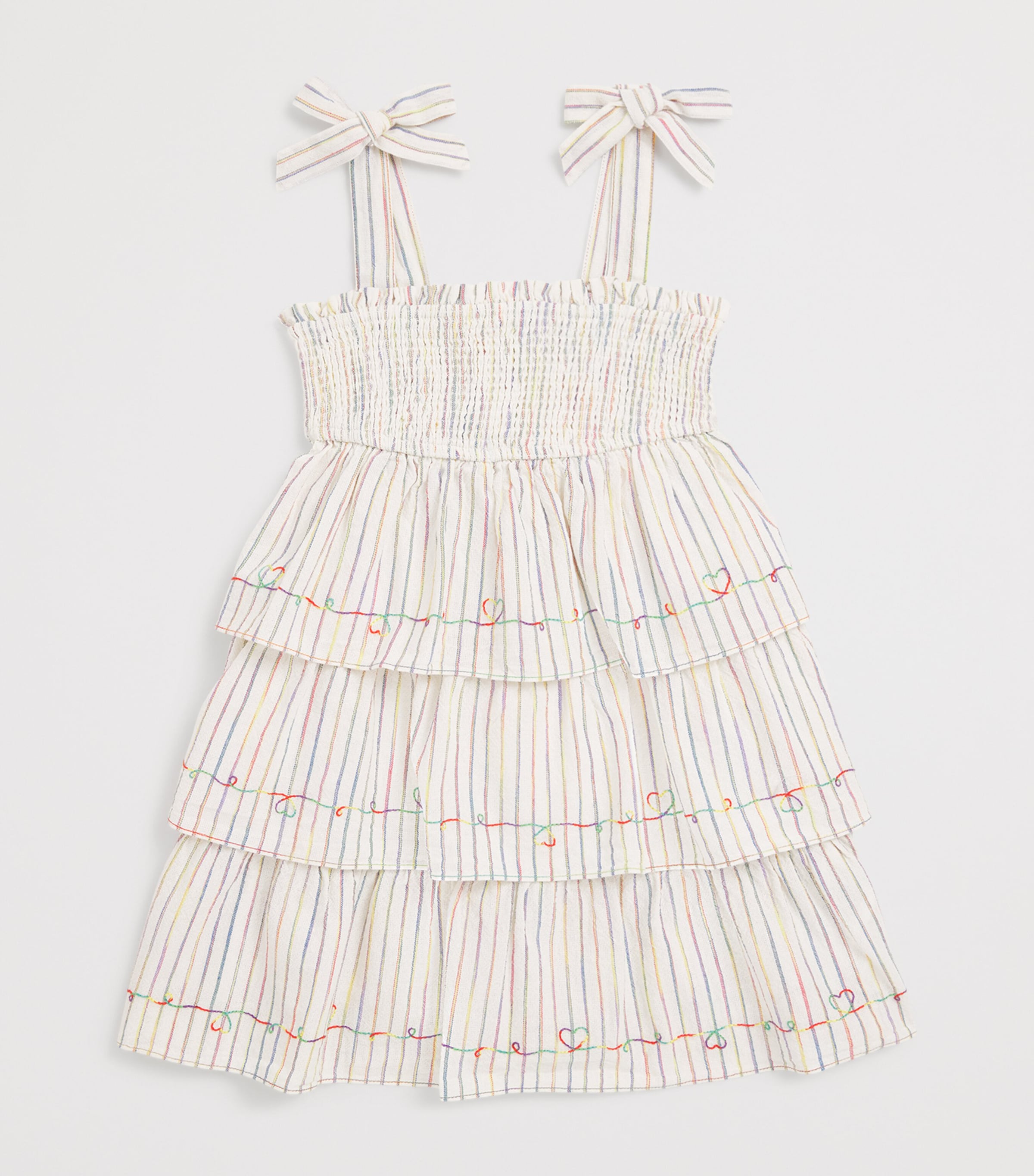 Zimmermann Kids Rhiannon Denim Dress (2-12 Years) Rainbow Stripe Image 2