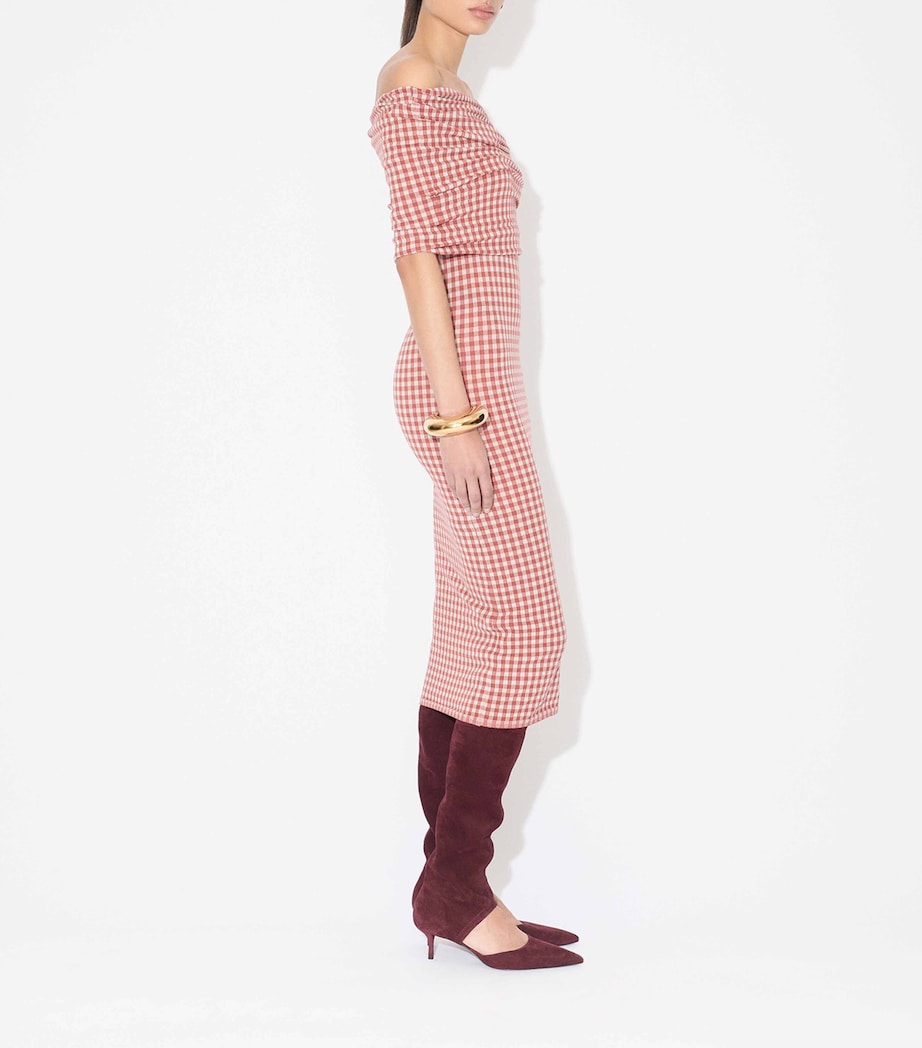 bardot gingham off the shoulder midi dress Bardot | Dresses | Bardot Gingham Off The Shoulder Midi Dress