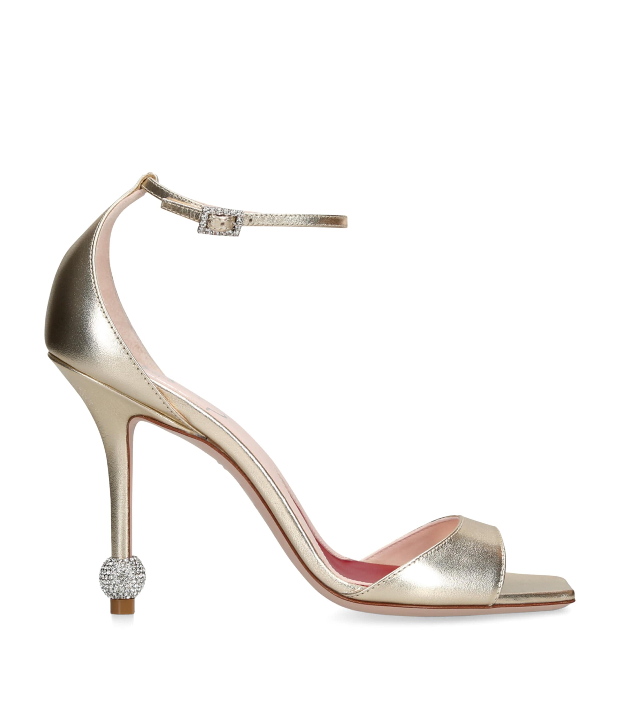 Roger Vivier Leather Marlene Sandals 100 In Gold