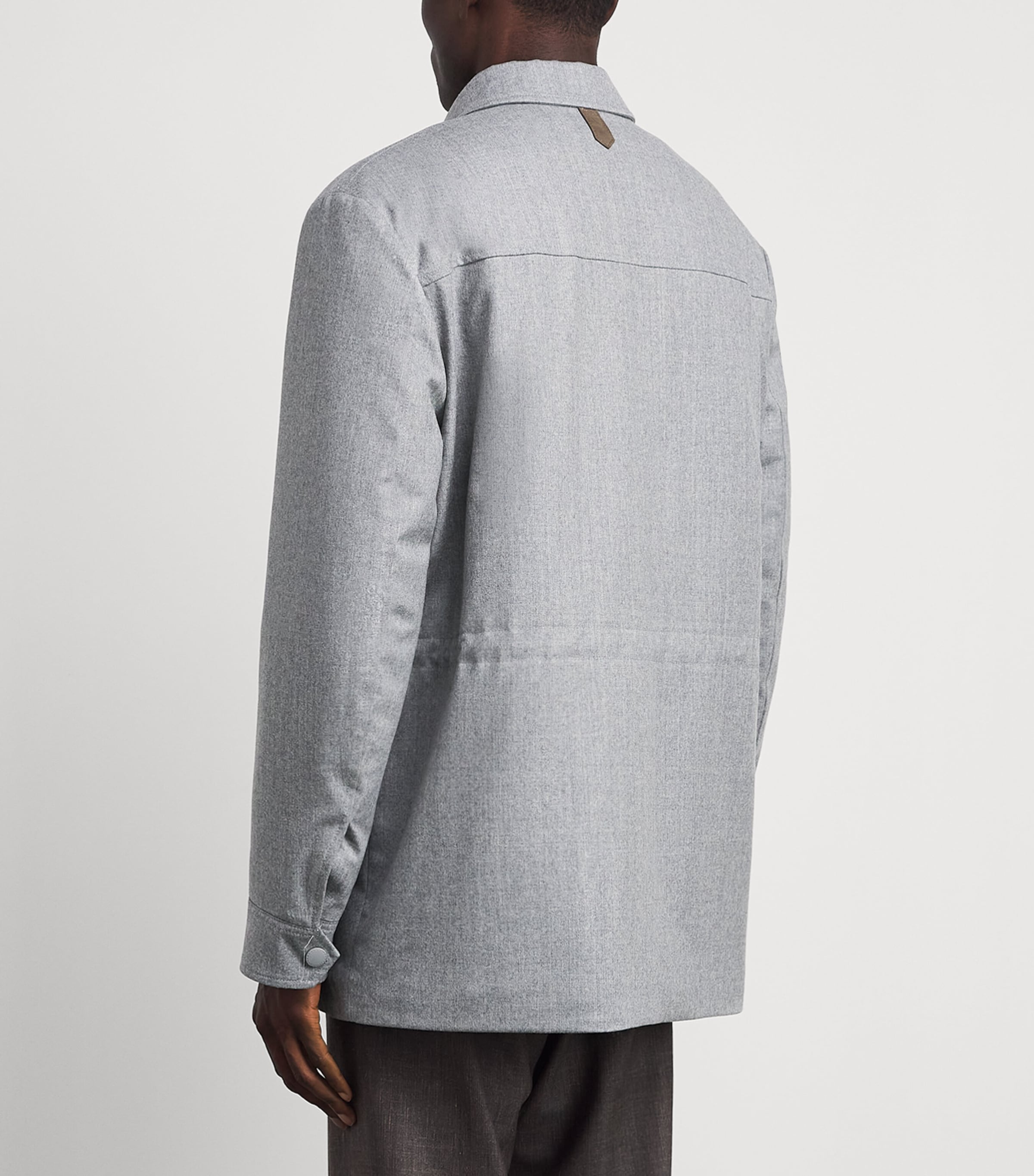Canali Wool Field Jacket In Grey