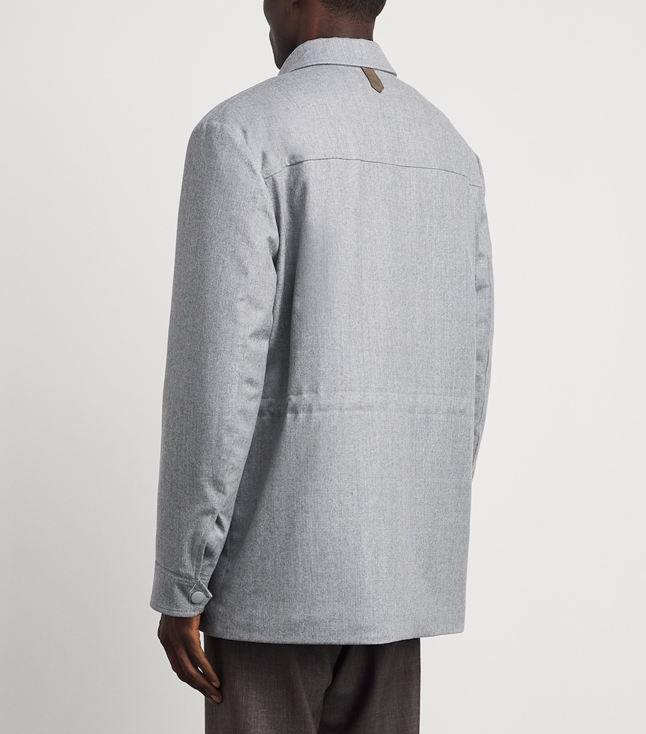 Canali Mens Wool Field Jacket Grey Image 5