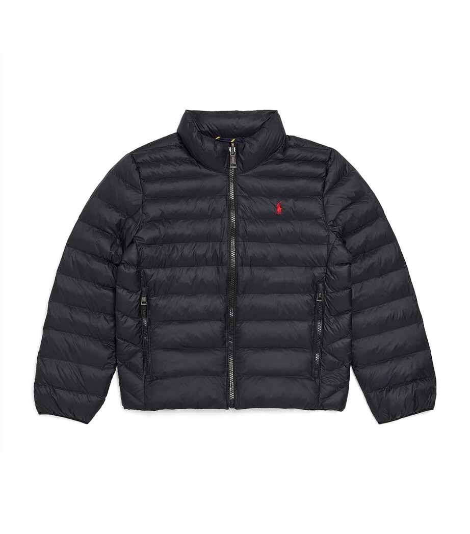 Packable Polo Pony Puffer Jacket (7-14 Years) POLO BLACK Image 1