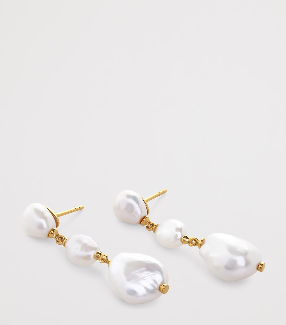 Gold Vermeil and Pearl Nura Drop Earrings 18K GOLD VERMEIL Image 2