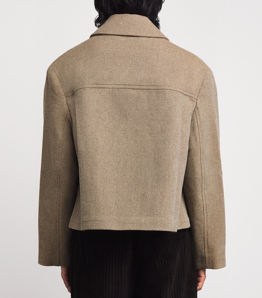 Jacquemus Mens Virgin Wool-Cotton Jacket Beige Image 4