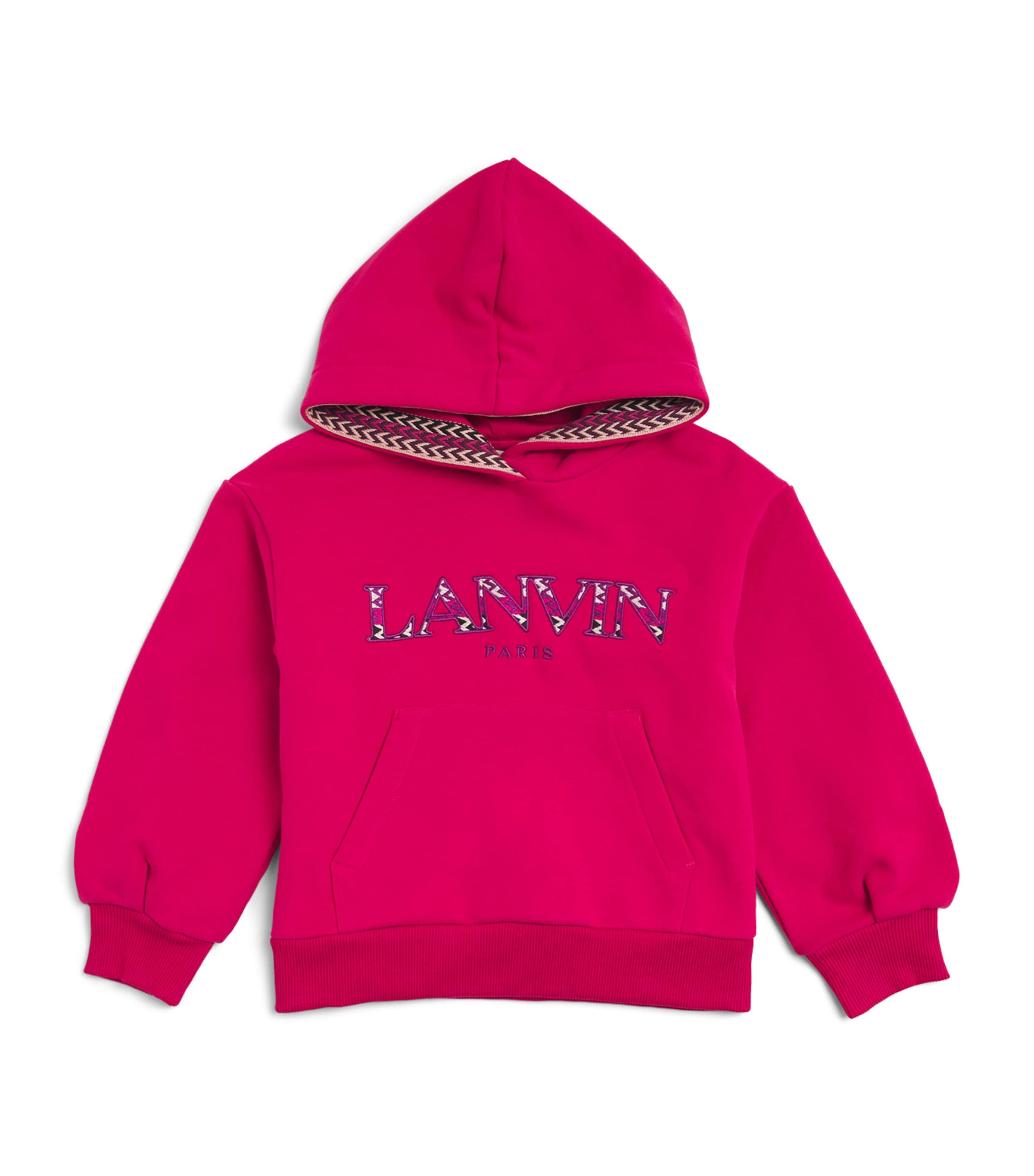 Shop Lanvin Enfant Cotton Logo Hoodie In Pink