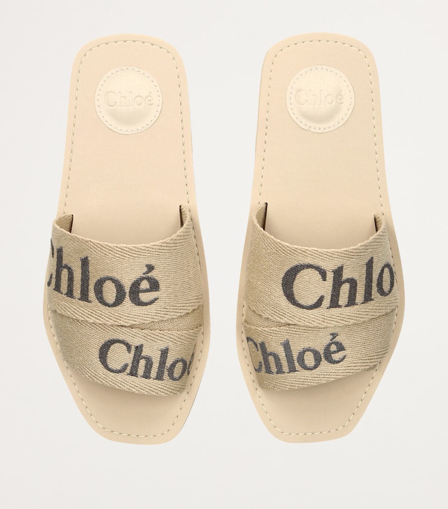 Chloé Logo Woody Slides Beige Comb Image 6