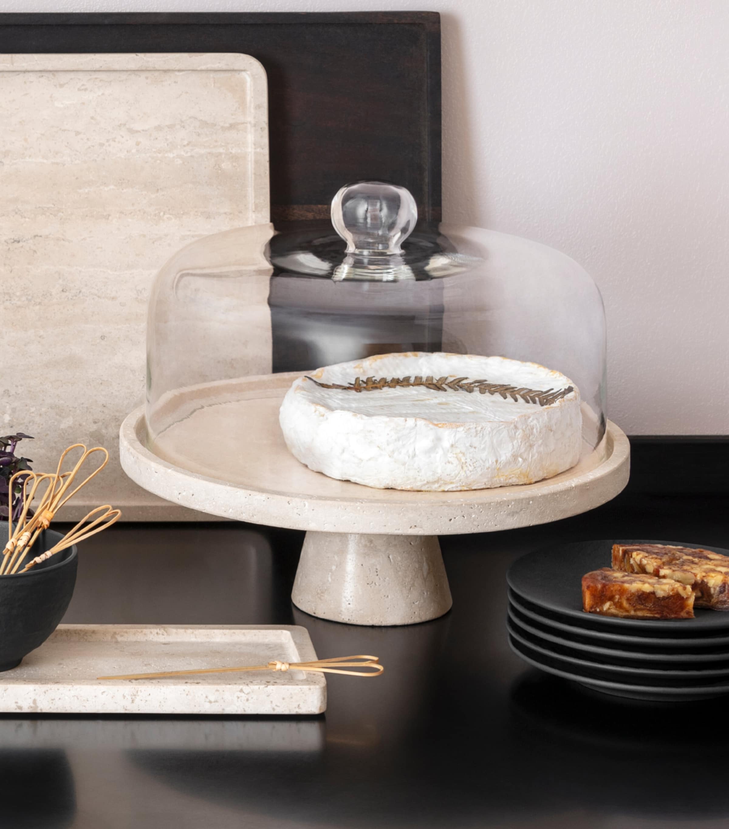 Earthenware Manufacture Travertine Serving Platter (24.5cm) BEIGE Image 3