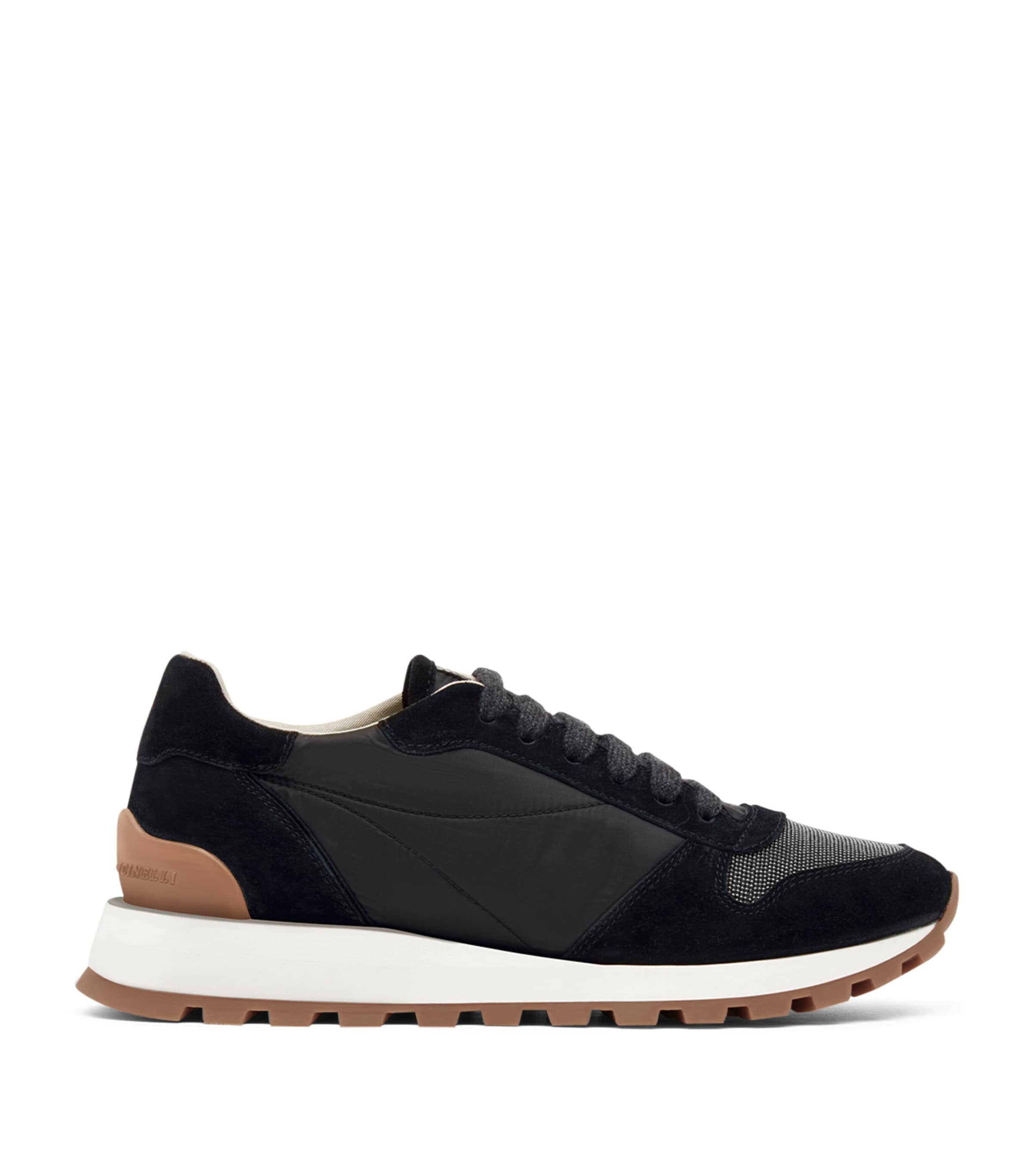 Brunello Cucinelli Suede Technical Running Sneakers In Multi