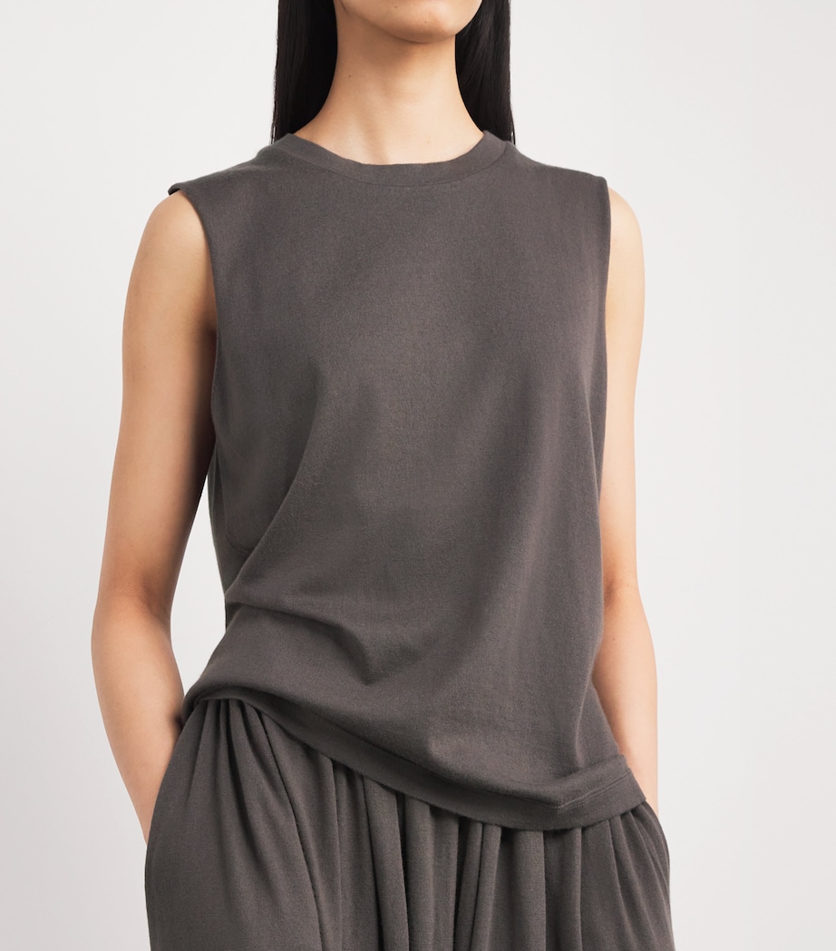 Cotton-Cashmere Muscle Knit Vest 187 MUD Image 6