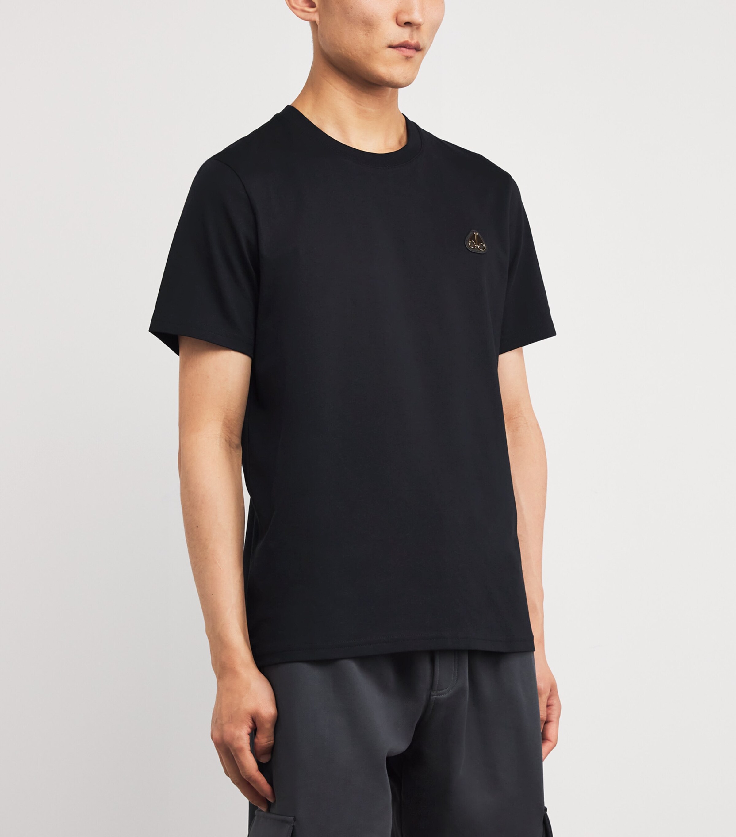 Pima Cotton Crescent T-Shirt BLACK - 292 Image 3