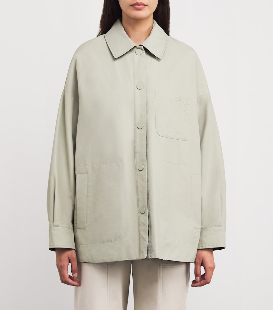Reversible Oversized Shirt Jacket GREEN Image 3