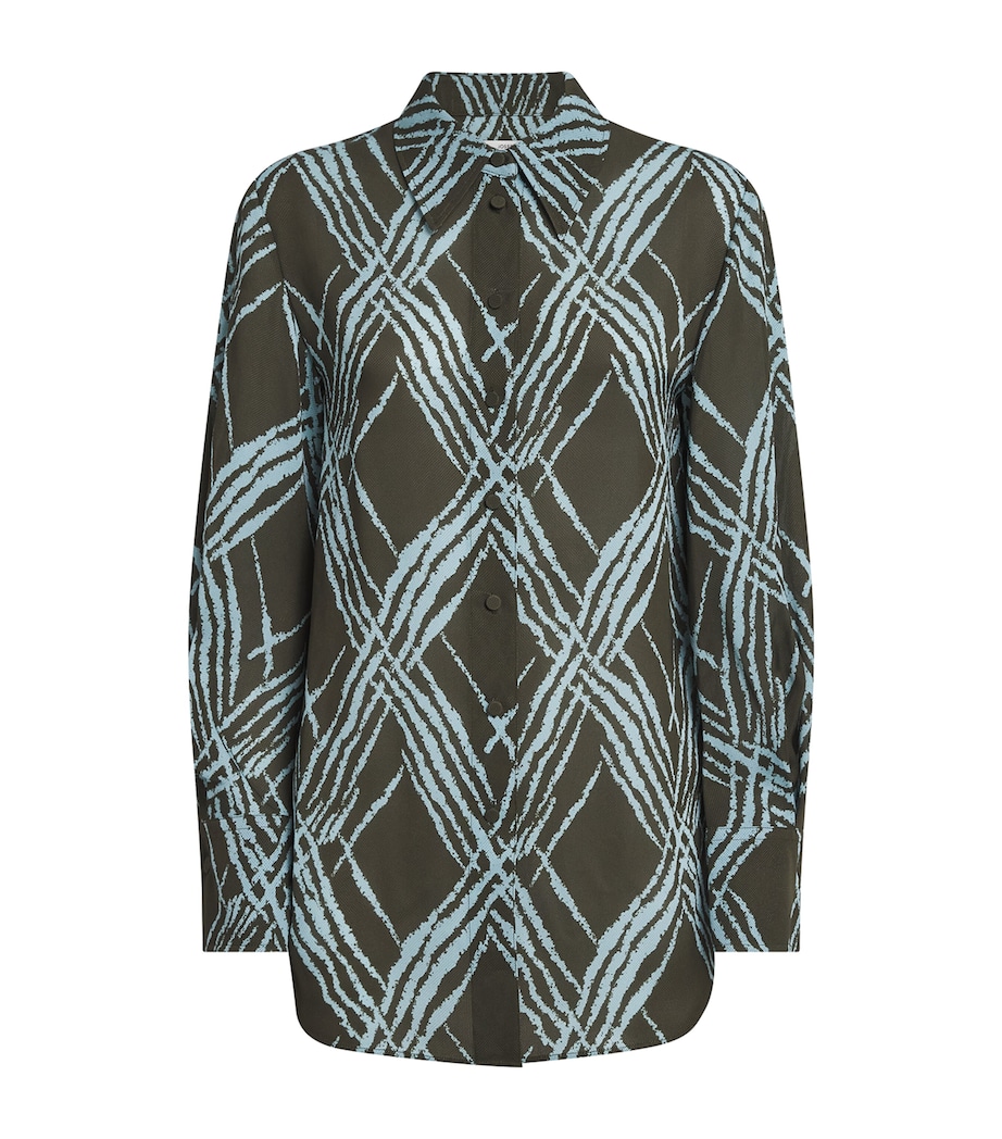 Joseph Womens Geometric Sina Shirt Palm Leaf/chambray Image 1
