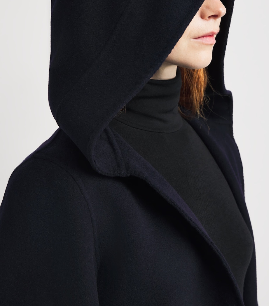 Cashmere Hooded Paletot Jacket NAVY Image 6