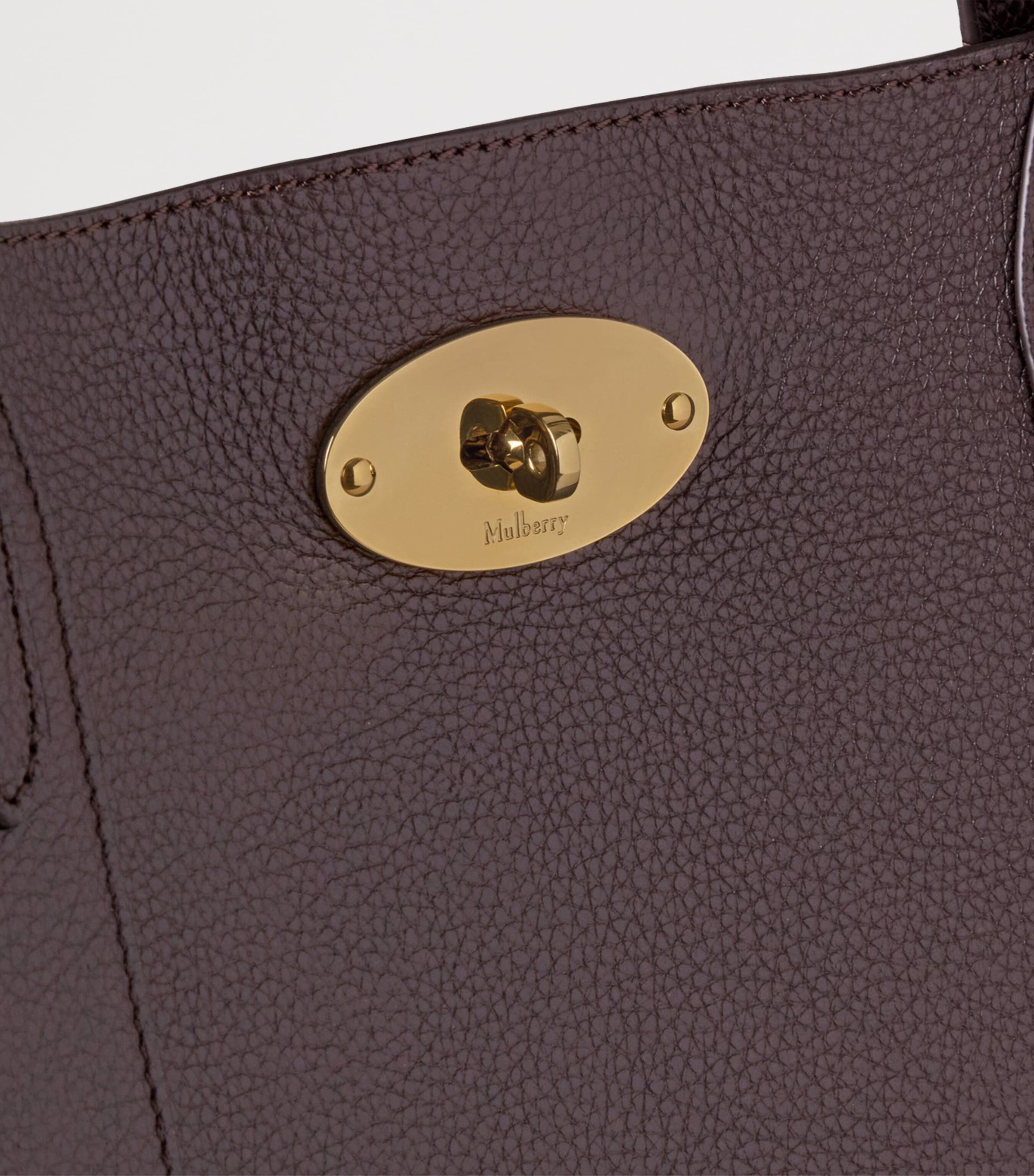 Small Leather Bayswater Tote Bag EBONY Image 4