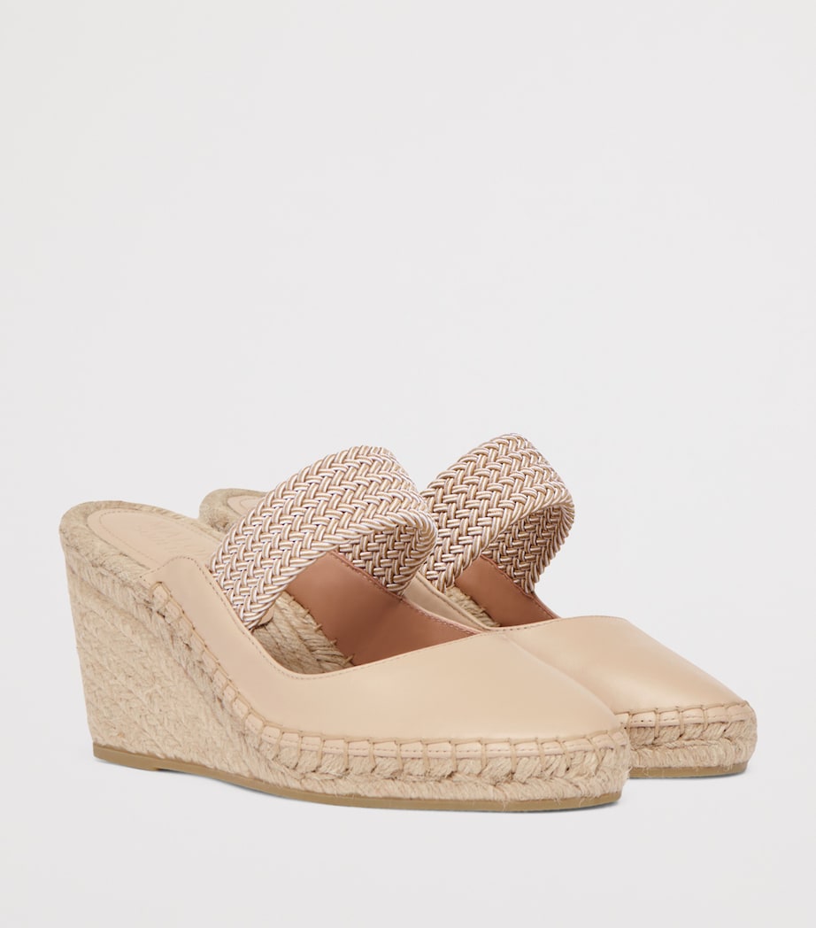 Leather-Blend Sinea Wedge Sandals BUFF Image 3