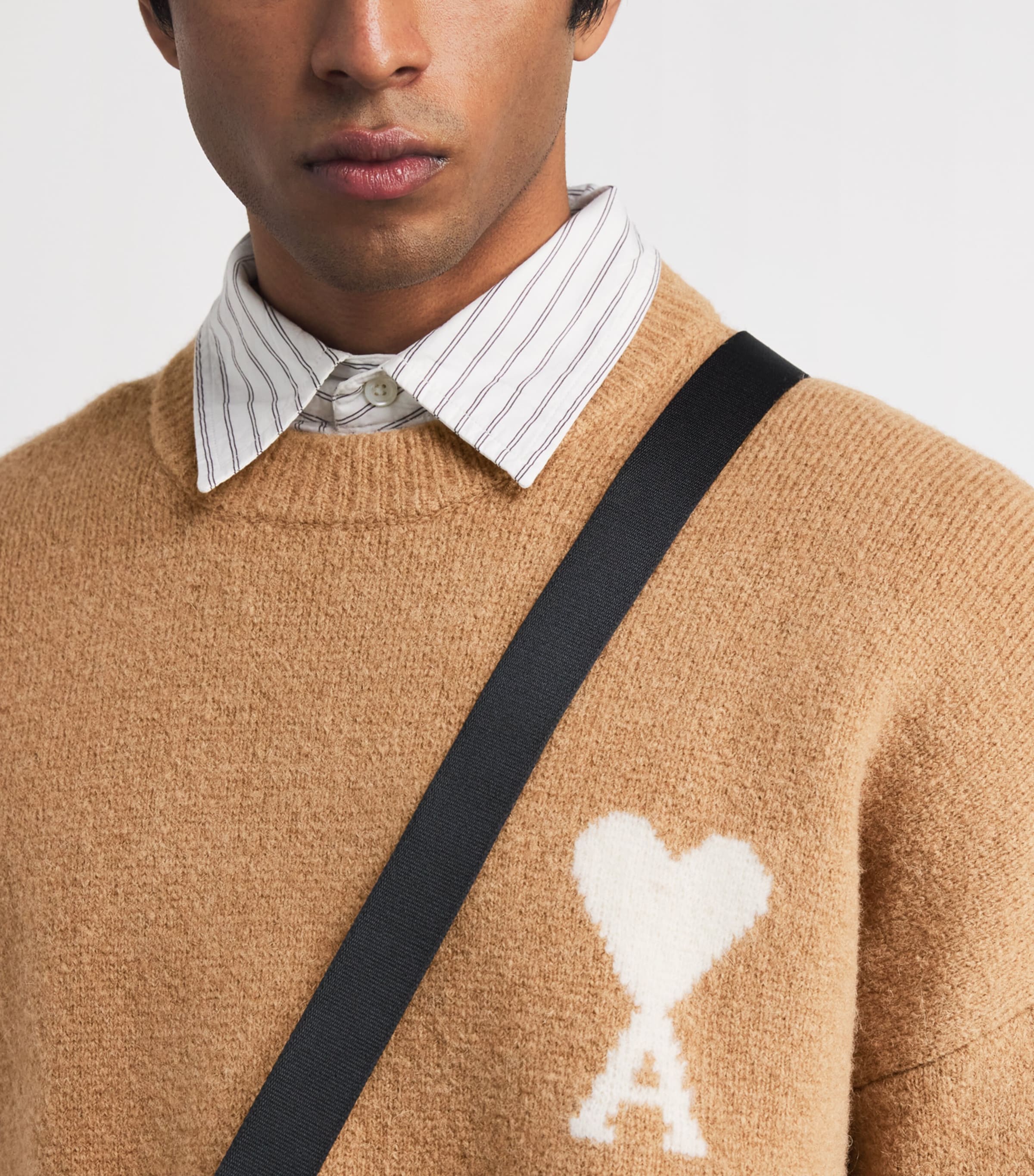 Cotton Ami de Coeur Sweatshirt 287 - CAMEL/ECRU Image 6