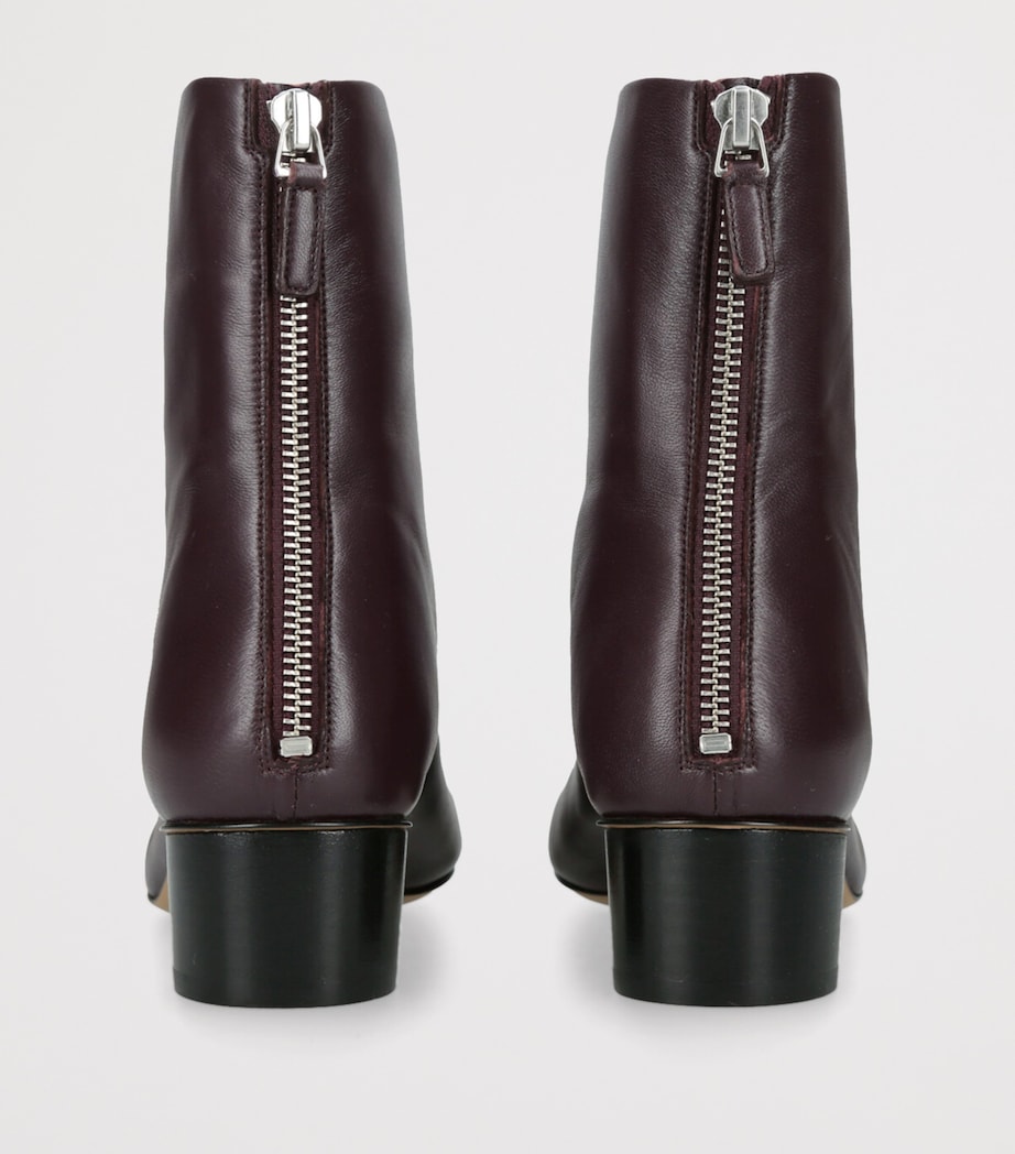 Leather Carole Luna Ankle Boots 40 WINE Image 2