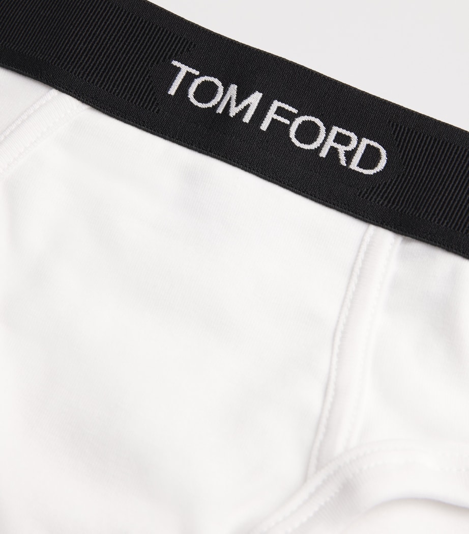 Cotton-Stretch Logo Briefs (Pack of 2) 100 WHITE Image 11