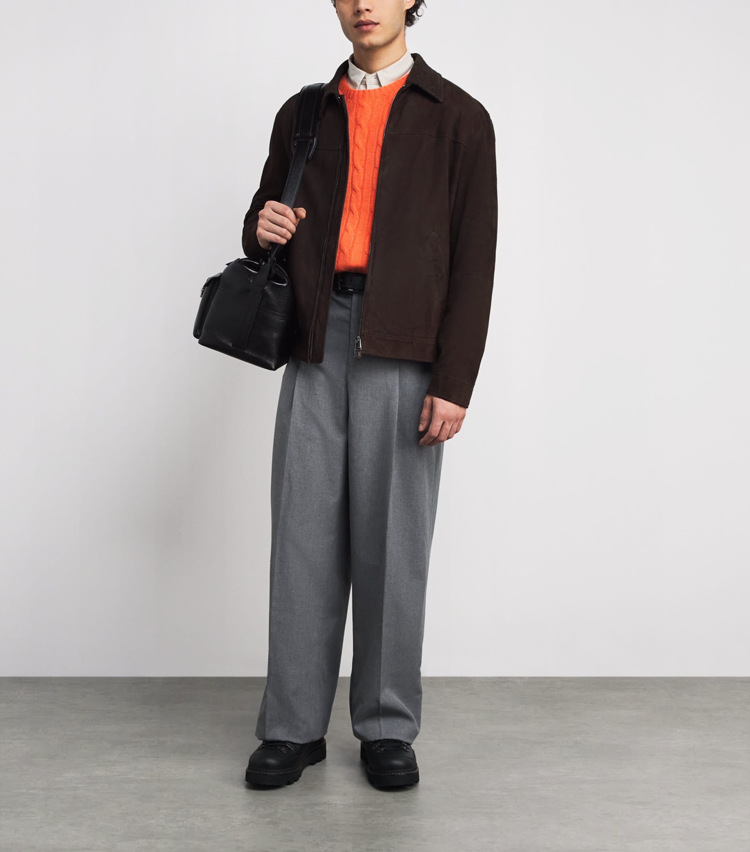 Cashmere Cable-Knit Sweater LANTANA ORANGE Image 2