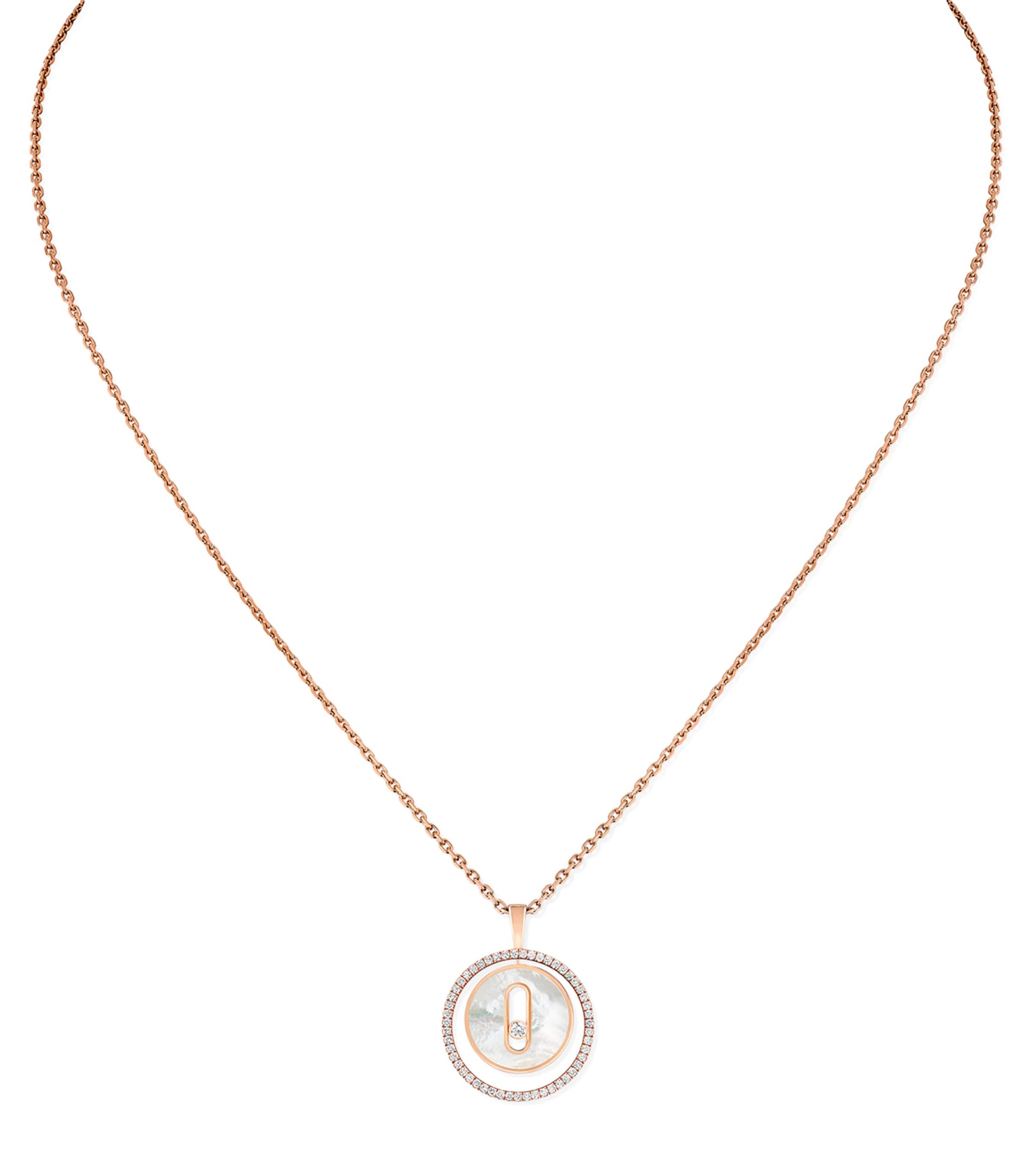 Rose Gold, Diamond and Mother-of-Pearl Lucky Move Necklace PINK GOLD Image 1