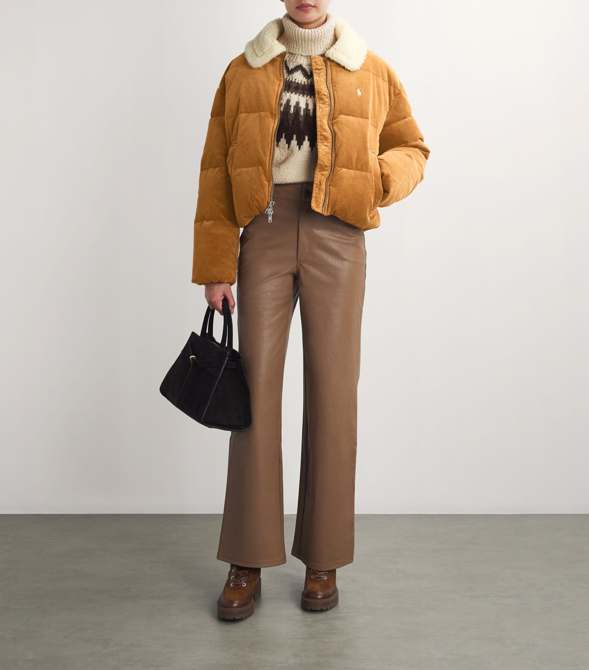 Down Corduroy Puffer Jacket CAMEL Image 2