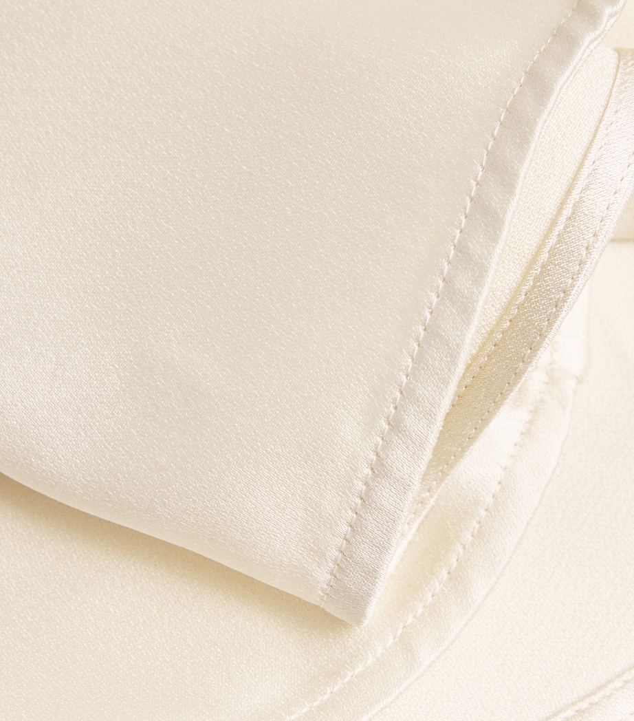 Satin Slouch-Waist Shirt Dress 007 SNOW Image 5