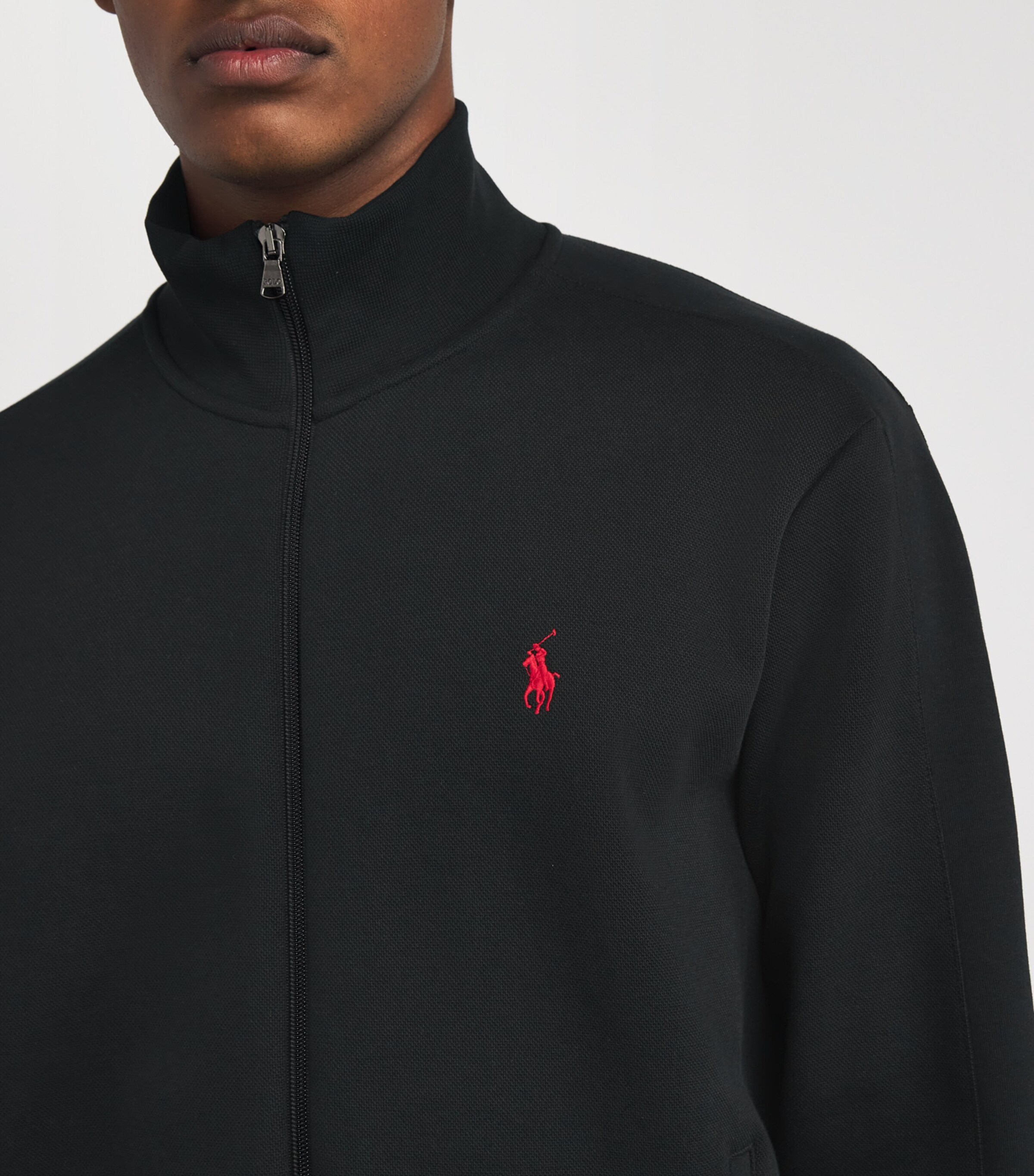 Cotton-Blend Zip-Up Sweatshirt BLACK Image 6