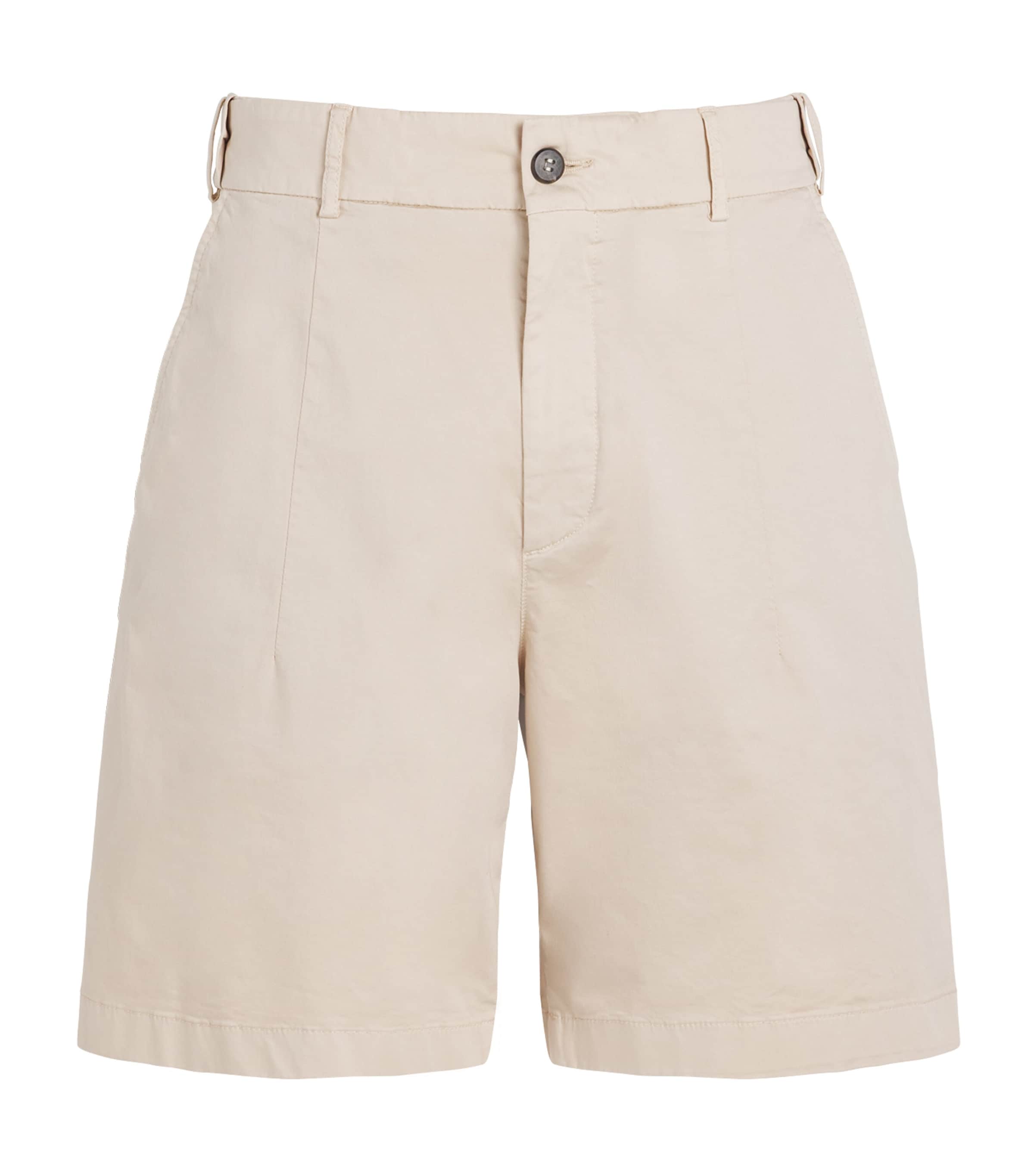 Eleventy Mens Stretch-Cotton Chino Shorts Sabbia Image 1