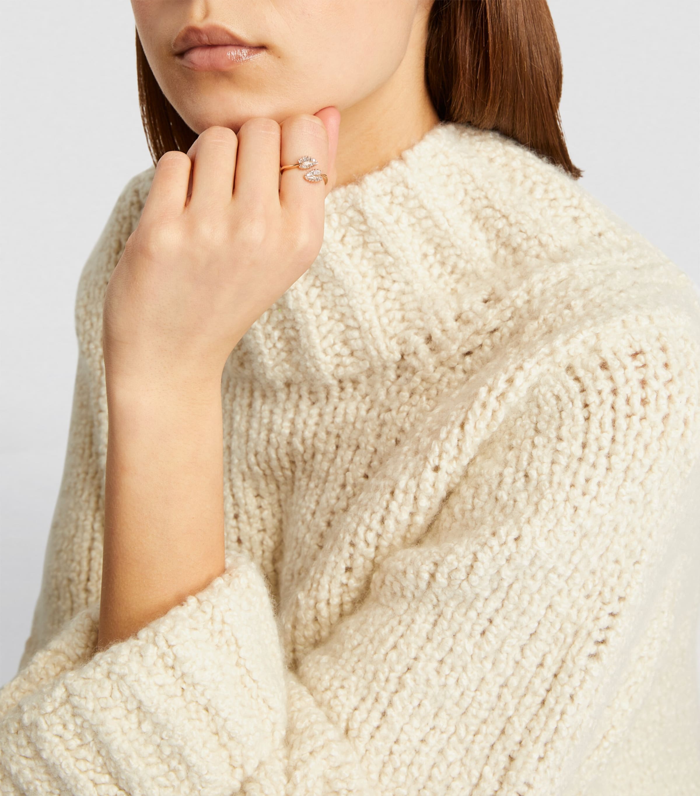 Rose Gold and Diamond Palm Leaf Ring ROSE GOLD Image 5