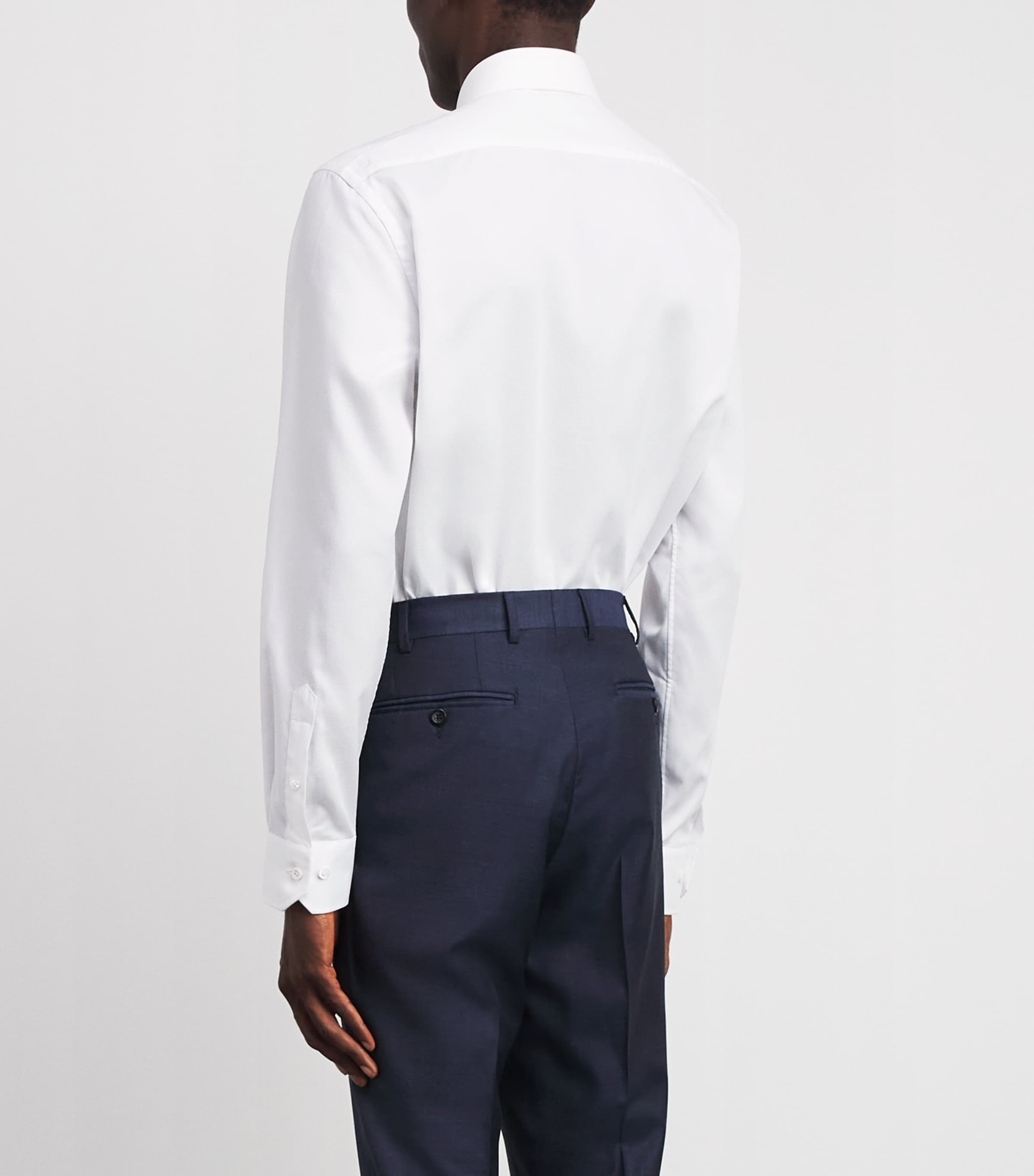 Pal Zileri Mens Cotton Milano Collar Shirt White Image 5