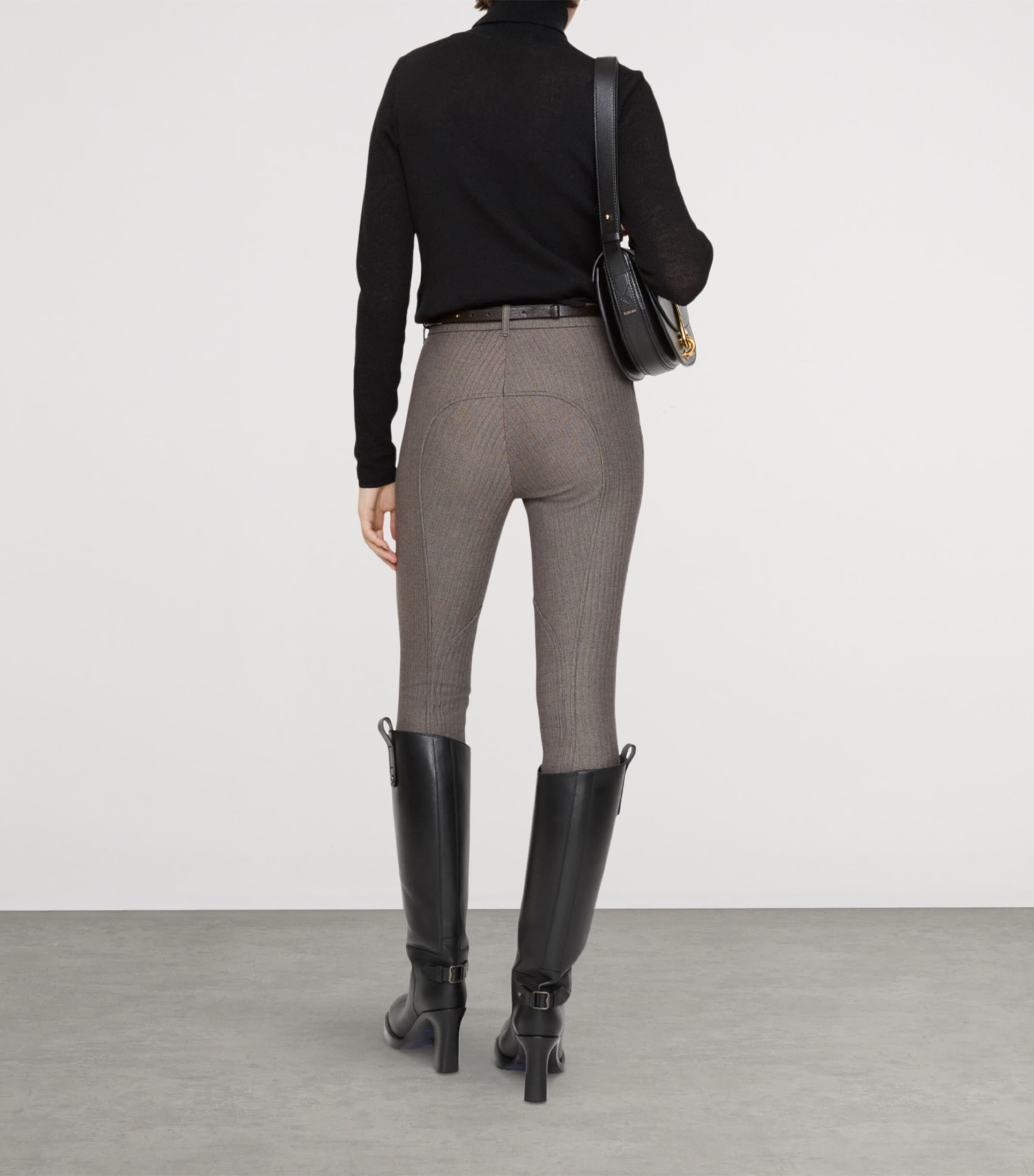 Stretch Cotton Herringbone Jodhpurs WLNUT BRWN/TAUPE BGE Image 3