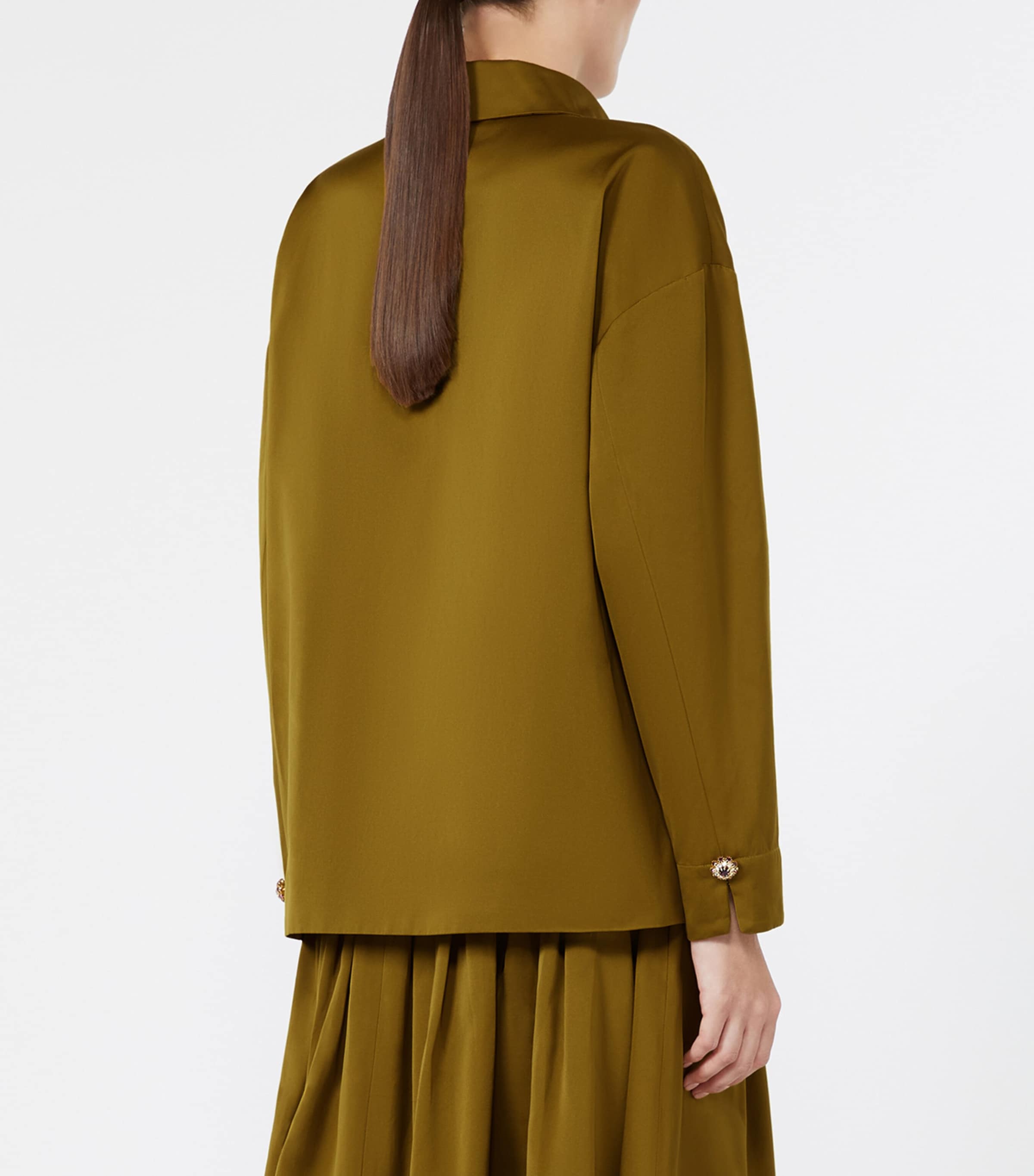 Max Mara Womens Satin Blouse Mustard Image 4