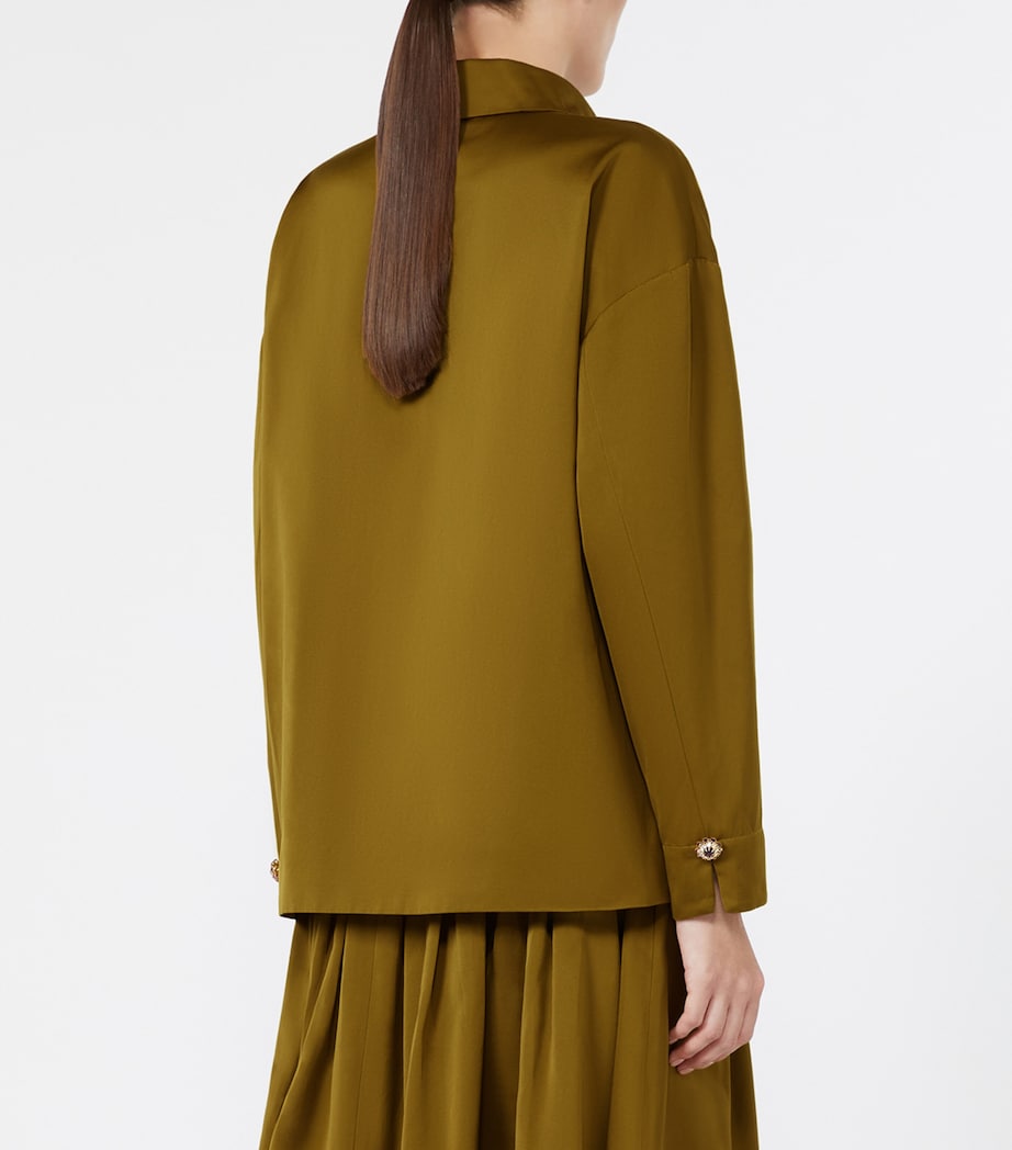 Max Mara Womens Satin Blouse Mustard Image 4