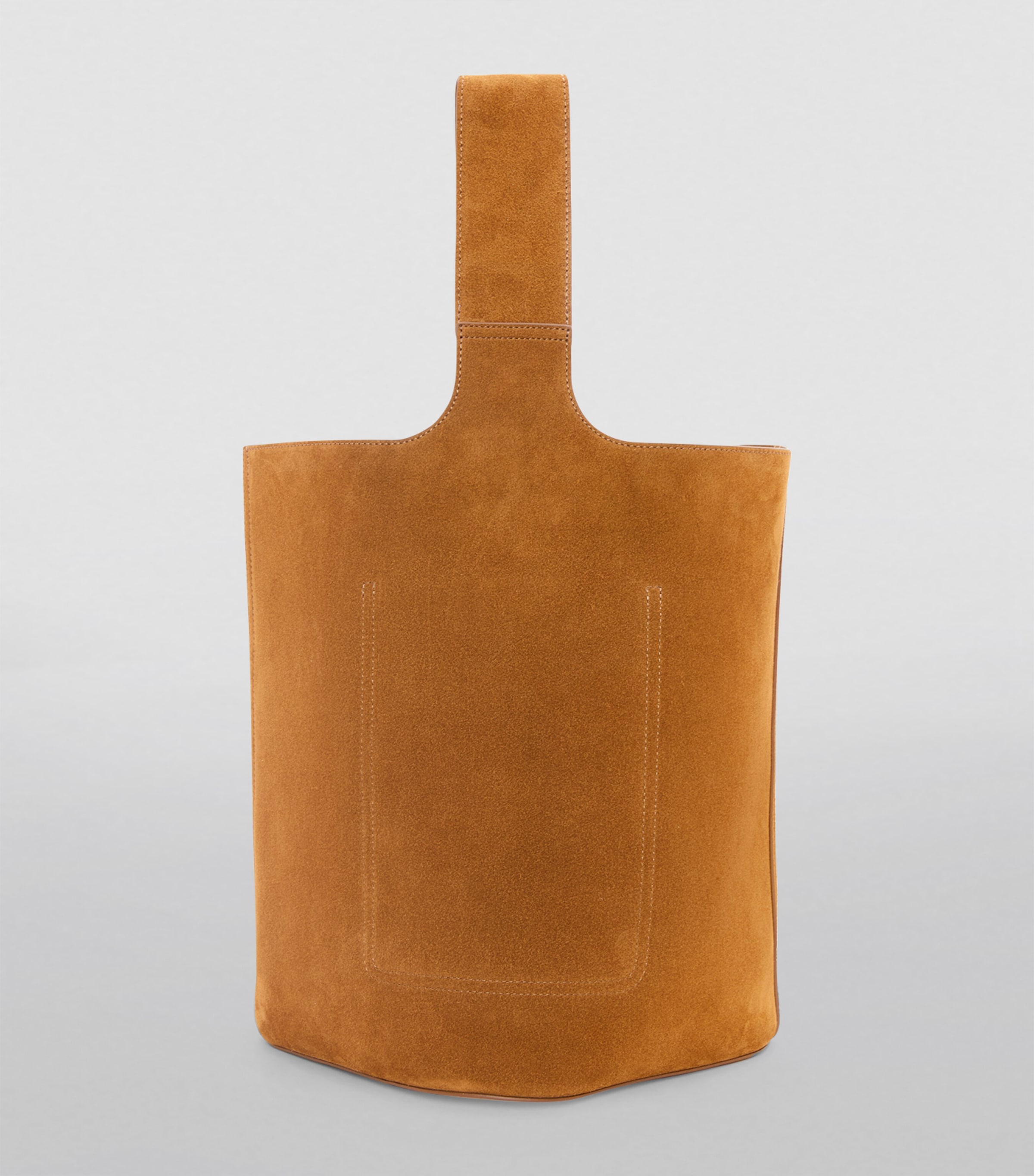 Large Suede Pebble Bucket Bag TOBACCO Image 3