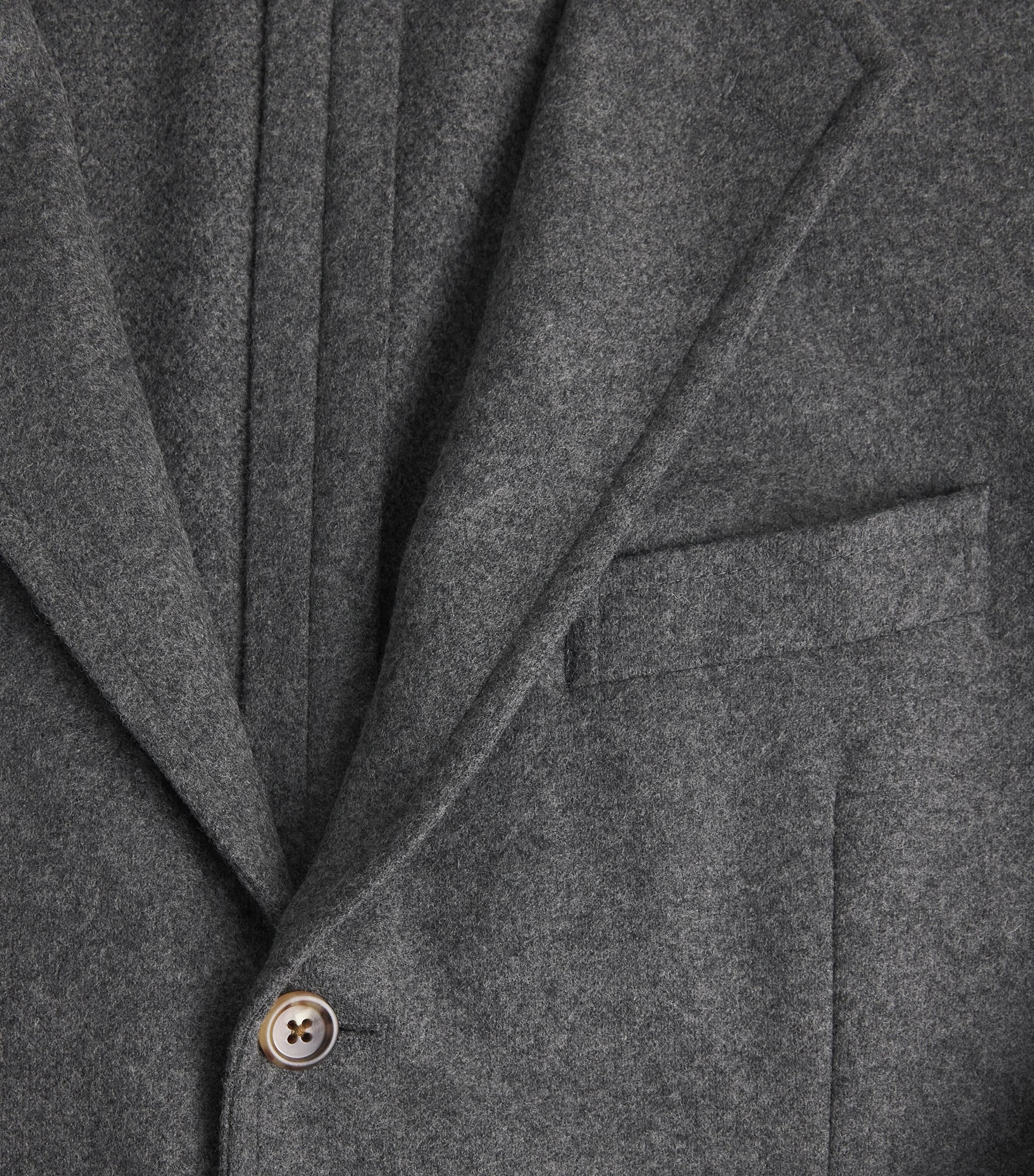 Wool-Blend Flannel Blazer GREY HEATHER Image 5