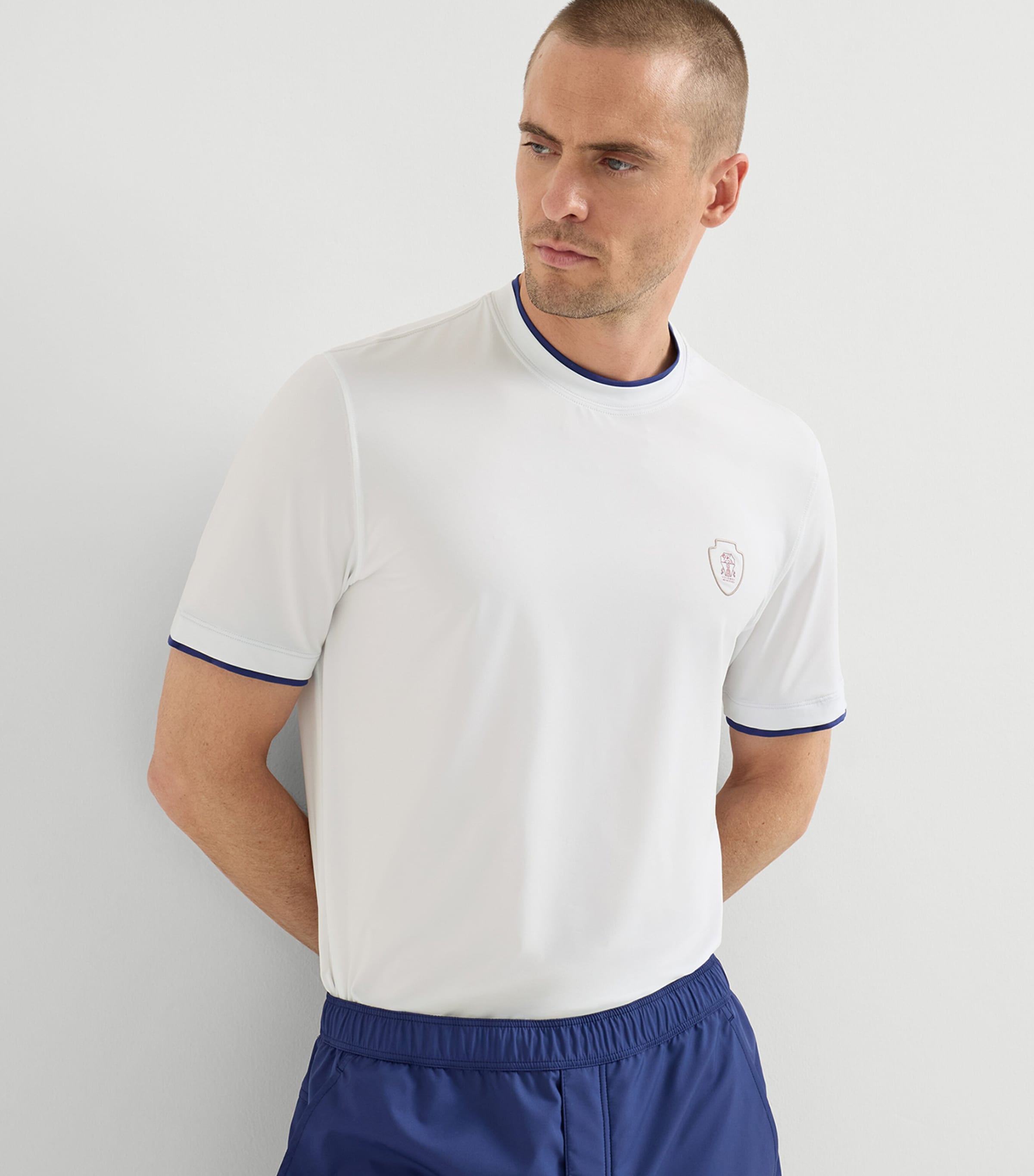 Brunello Cucinelli Mens Comfort Nylon Logo T-Shirt White Image 4